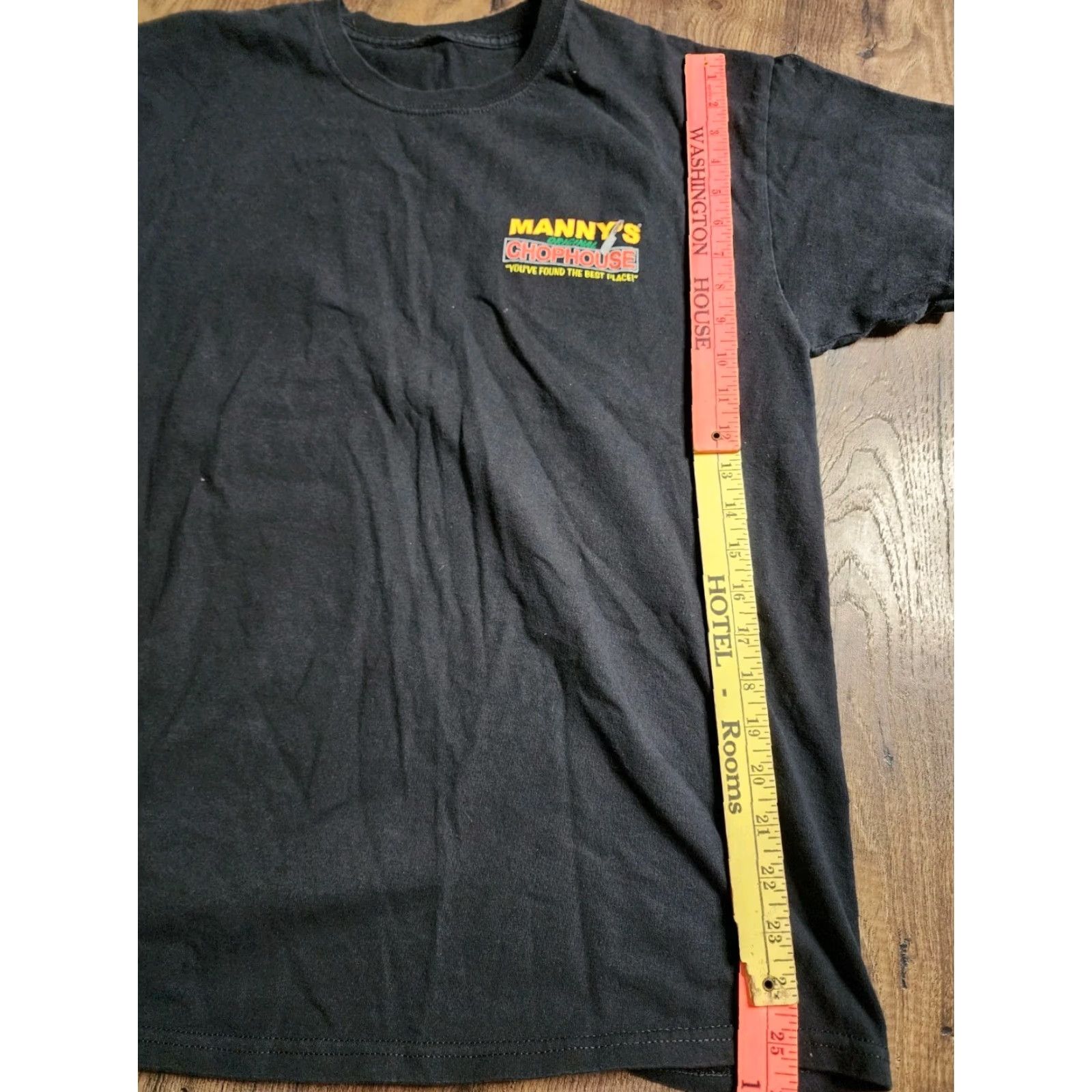Gildan Gildan Mens T-Shirt Black M Manny’s Chop House Bar and Grill Double Sided USA Size US M / EU 48-50 / 2 - 4 Thumbnail