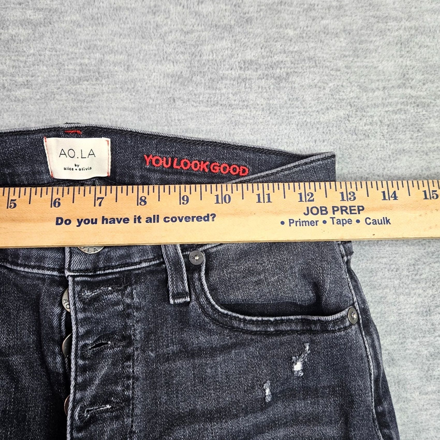 Alice + Olivia Alice + Olivia AO.LA Women’s Good High Rise Exposed Button Skinny Jeans Sz 28 Size 28" / US 6 / IT 42 - 3 Thumbnail