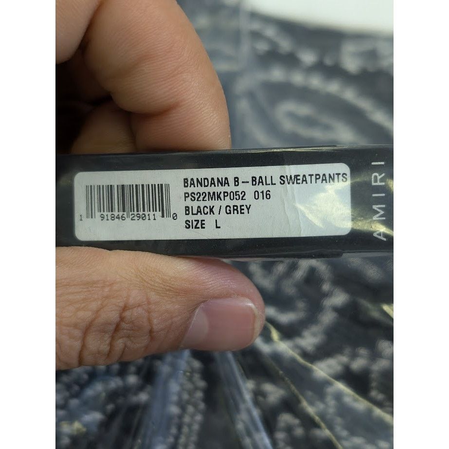 Amiri o1rshd1 Bandana B-Ball Sweatpants & Joggers Black/Grey Size US 34 / EU 50 - 14 Thumbnail