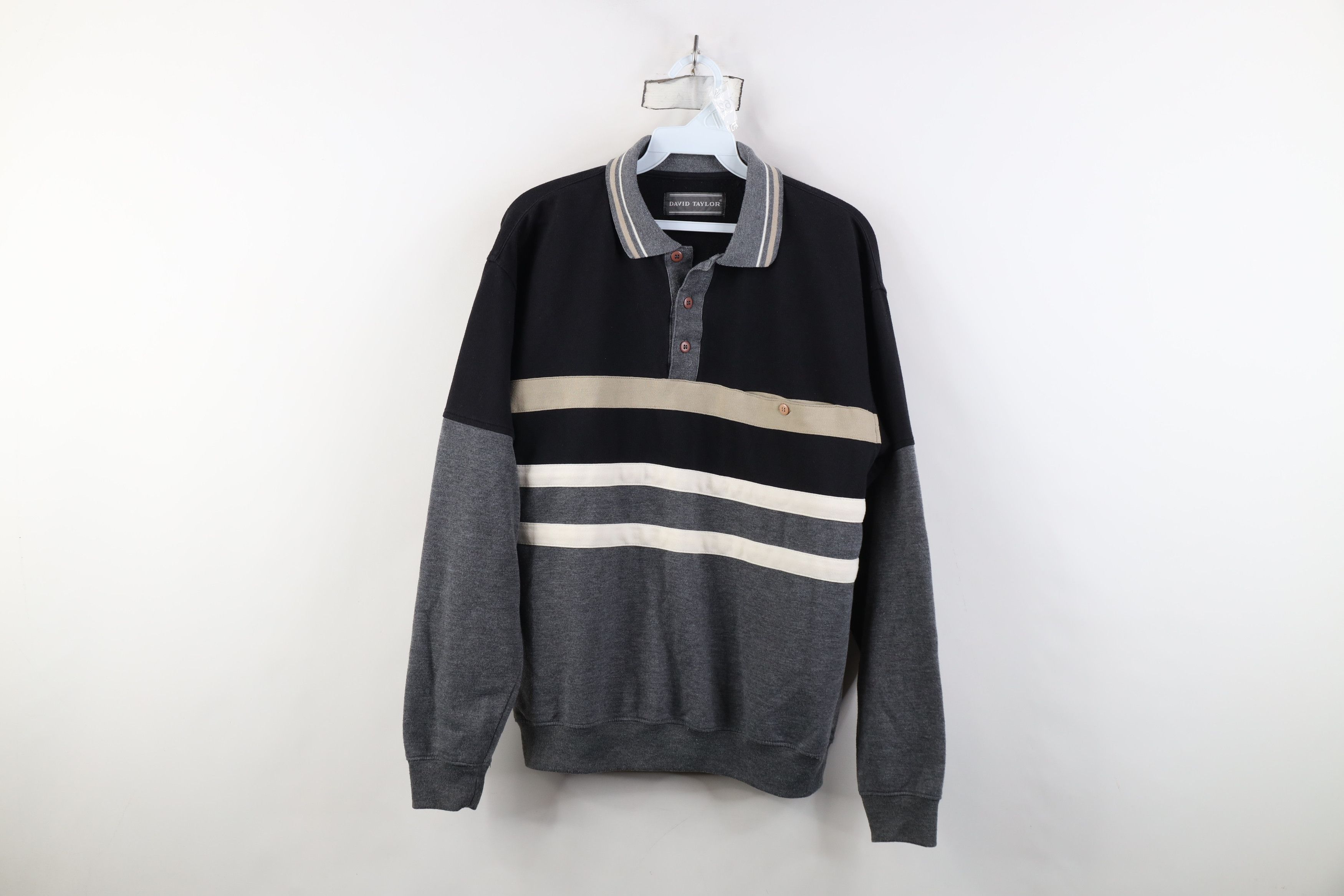 Vintage Vintage 90s Streetwear Pullover Long Sleeve Rugby Polo Size US M / EU 48-50 / 2 - 1 Thumbnail