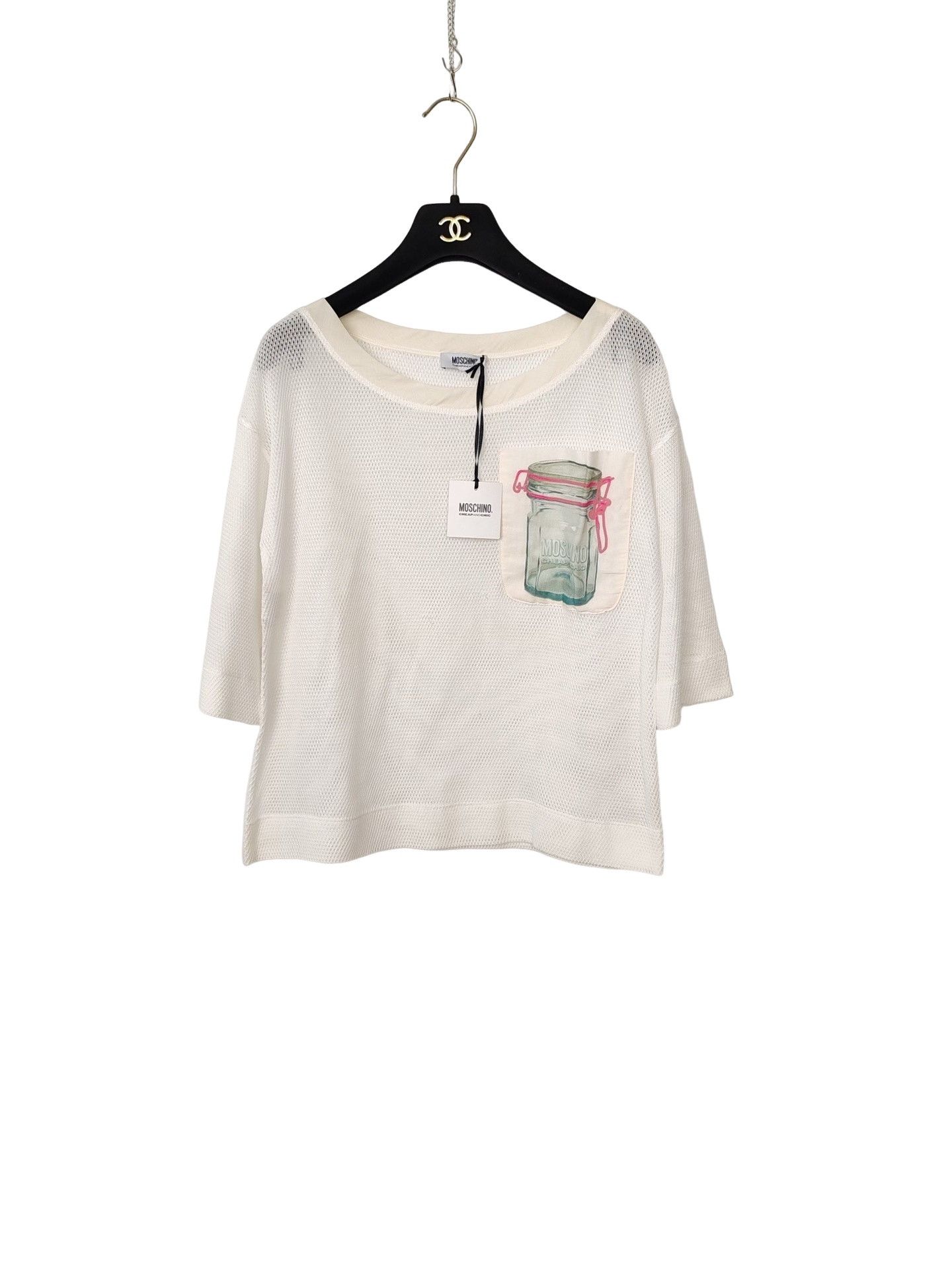 Moschino Moschino Cheap and Chic Jar Print Mesh T-Shirt Size 38 Size XS / US 0-2 / IT 36-38 - 1 Thumbnail