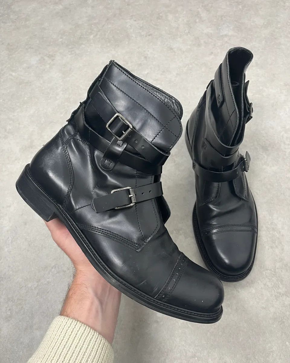 Dolce & Gabbana 2000s Dolce & Gabbana Buckles Black Leather Boots Size US 8 / EU 41 - 1 Thumbnail