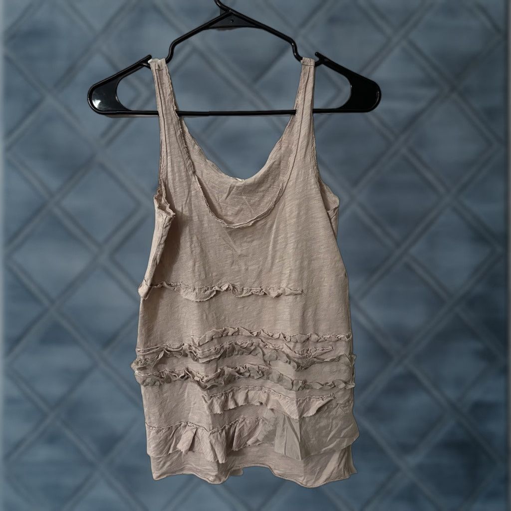 J.Crew J.CREW Pink Silk Ruffled Tank Top XS Women's Casual Sleeveless Scoop Neck Size XS / US 0-2 / IT 36-38 - 1 Thumbnail