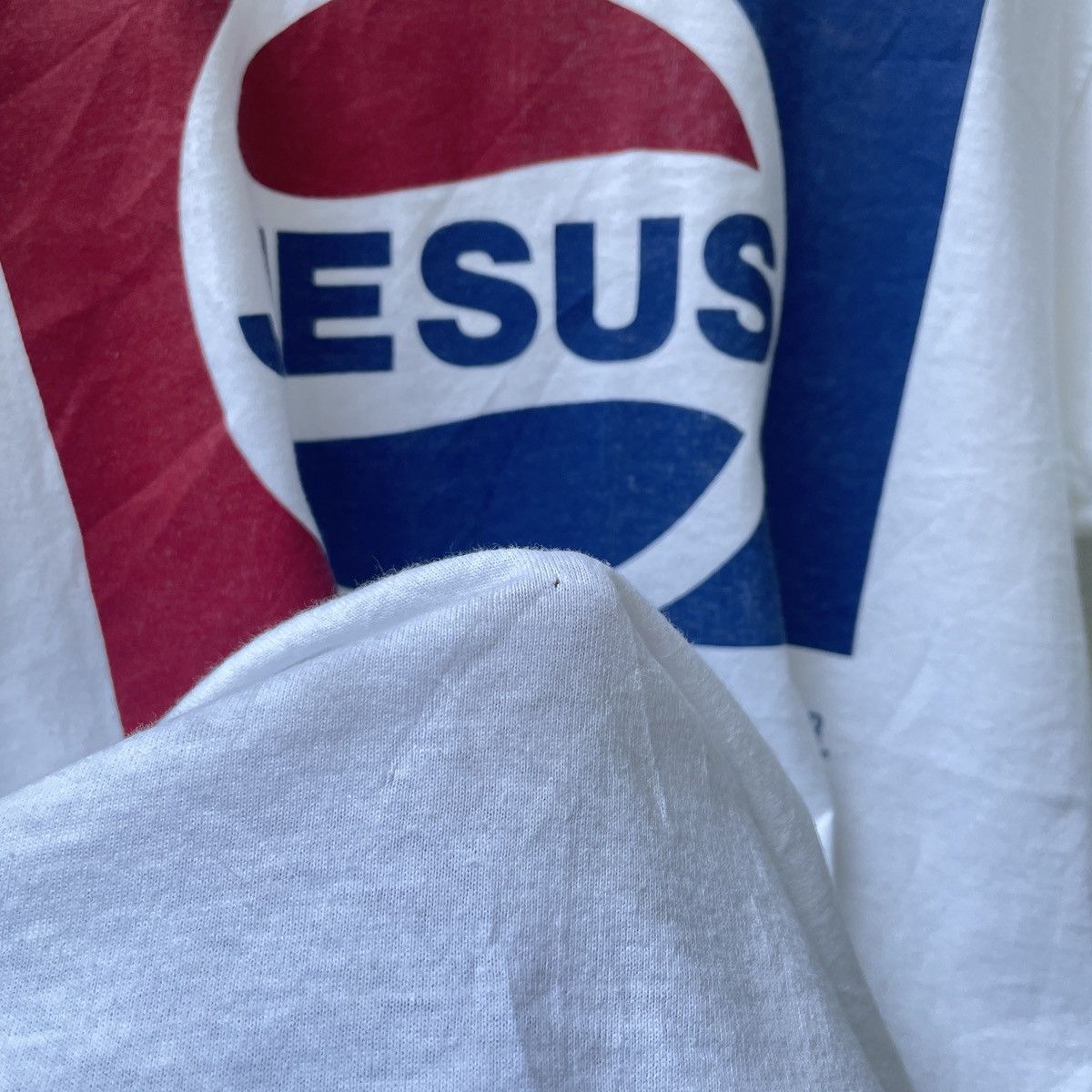 Vintage Vintage 90s Jesus T-Shirt, Pepsi Parody Graphic Tee Size US XL / EU 56 / 4 - 15 Thumbnail