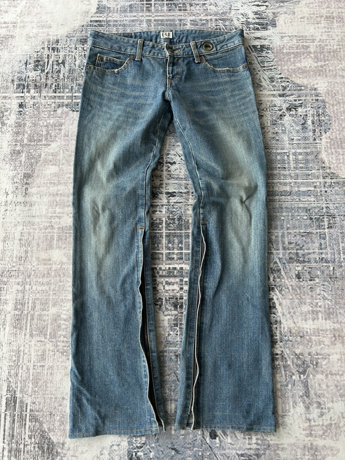 Le Grande Bleu (L.G.B.) LGB Rockstar Zipper Jeans Size US 30 / EU 46 - 10 Thumbnail
