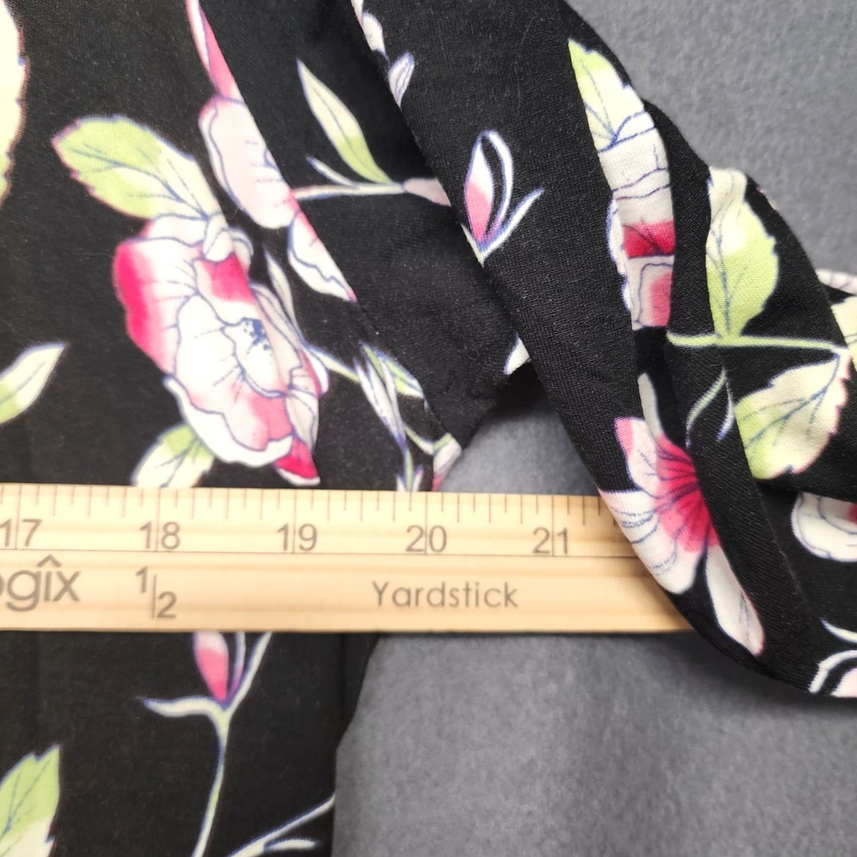 J. Jill J Jill Wearever Collection Dress Women 1X Black Floral Shift Long Sleeve Midi Pullover Casual Womens (no extra text) Size XL / US 12-14 / IT 48-50 - 4 Thumbnail