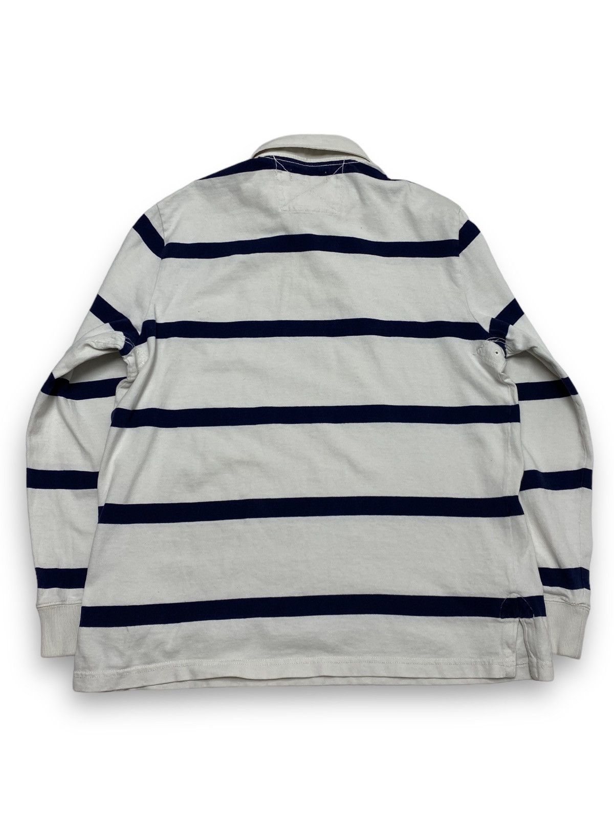 Polo Ralph Lauren Vintage POLO RALPH LAUREN Striped White Rugby Sweatshirt Size US XL / EU 56 / 4 - 5 Thumbnail