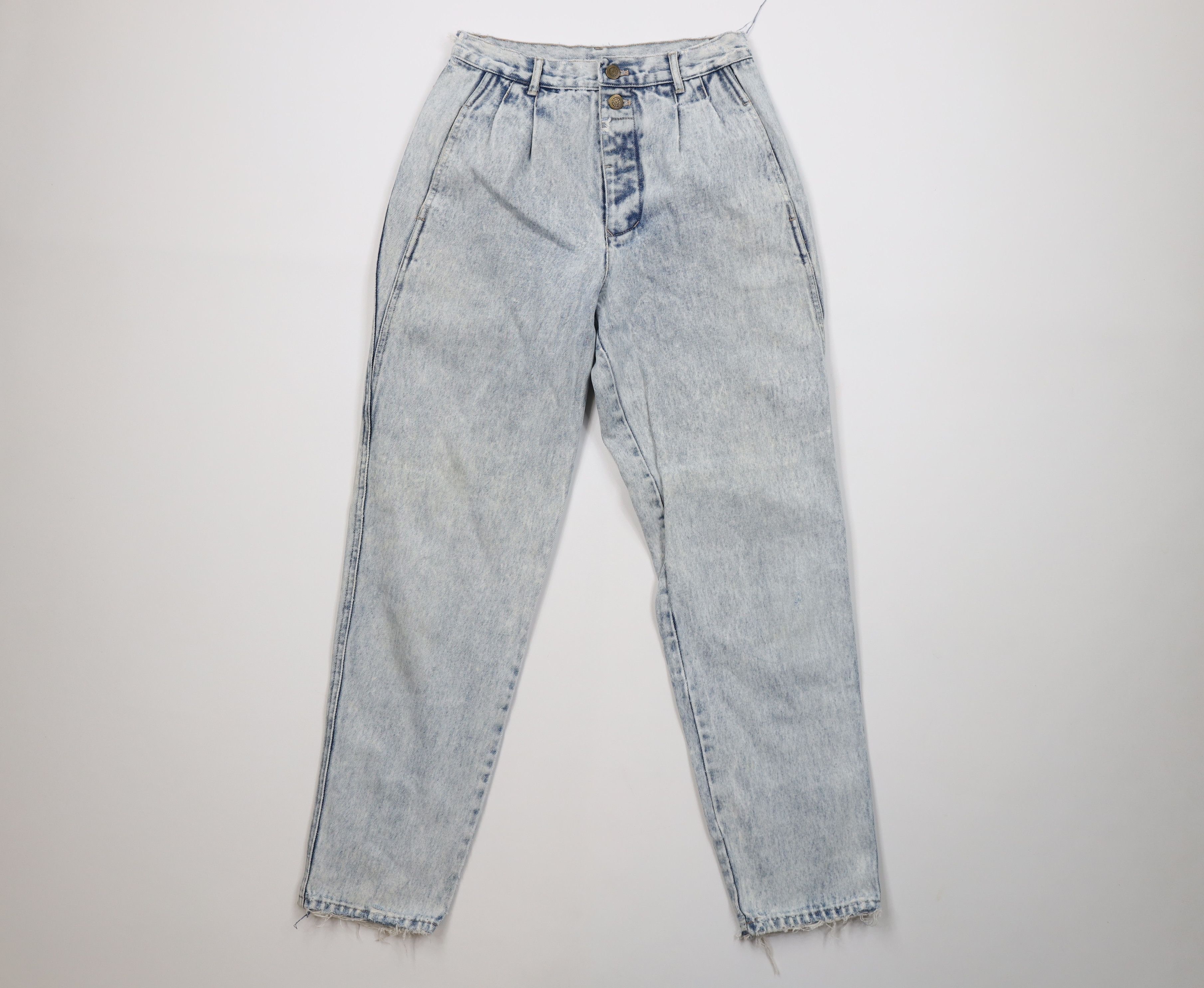 Vintage Vintage 90s Streetwear Acid Wash Pleated Tapered Jeans Size 32" / US 10 / IT 46 - 1 Thumbnail