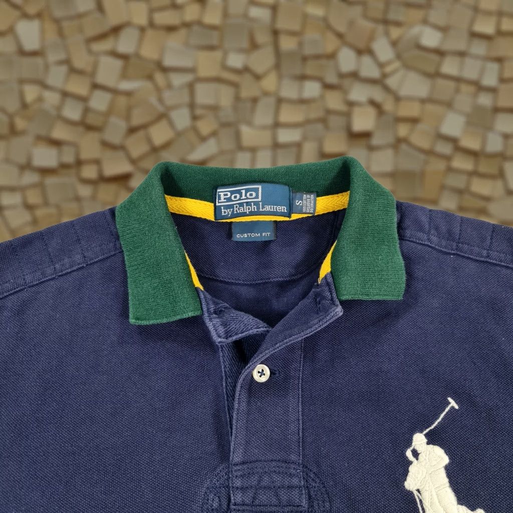 Polo Ralph Lauren Polo Ralph Lauren Polo Shirt Navy Blue Small Mens 90s Preppy Big Pony USA Button Collared Short Sleeve Cotton Size US S / EU 44-46 / 1 - 1 Thumbnail