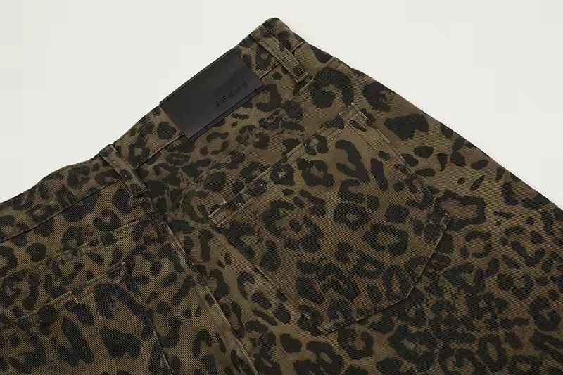 Japanese Brand Punk distressed leopard print loose shorts Size US 33 - 5 Thumbnail