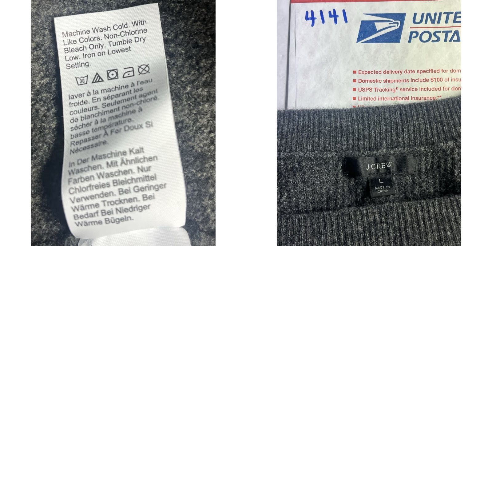 J.Crew J.CREW Wool Blend Sweater Gray Crewneck Classic Preppy Men's L Large Pullover Size US L / EU 52-54 / 3 - 8 Thumbnail