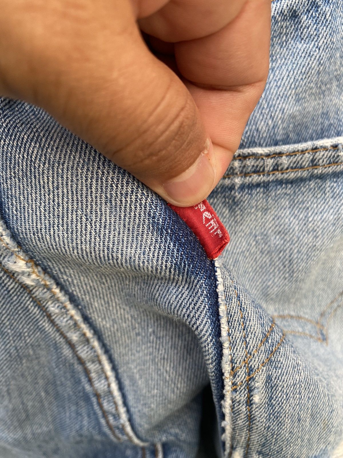 Levi's × Levi's Vintage Clothing × Vintage size 33x11 vintage levi's 501 redline big E cut off USA Size US 33 - 5 Thumbnail
