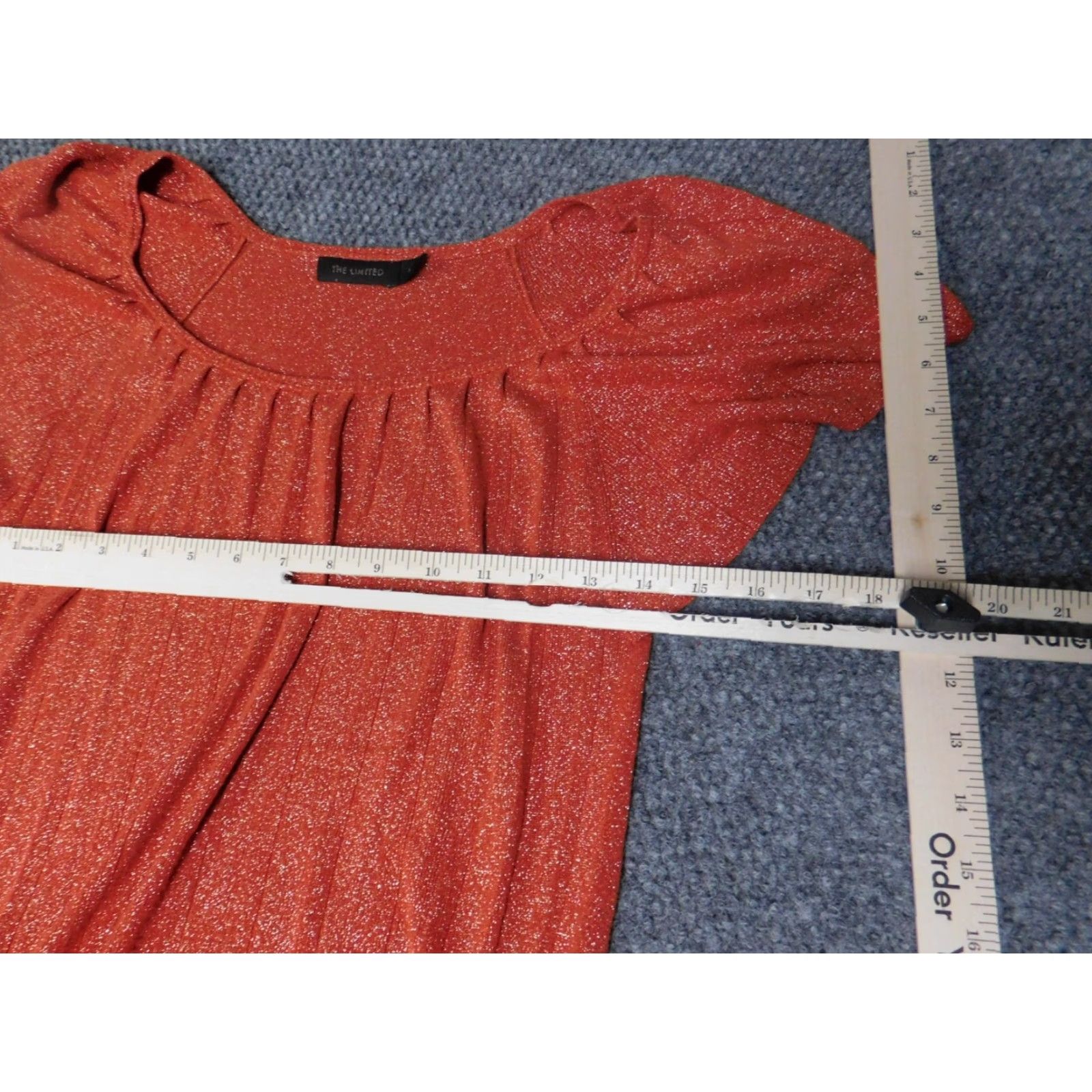 Vintage The Limited Blouse Shirt Womens XS Orange Crew Neck Short Sleeve Pullover Stretch Casual Regular Vintage No Size XS / US 0-2 / IT 36-38 - 5 Thumbnail