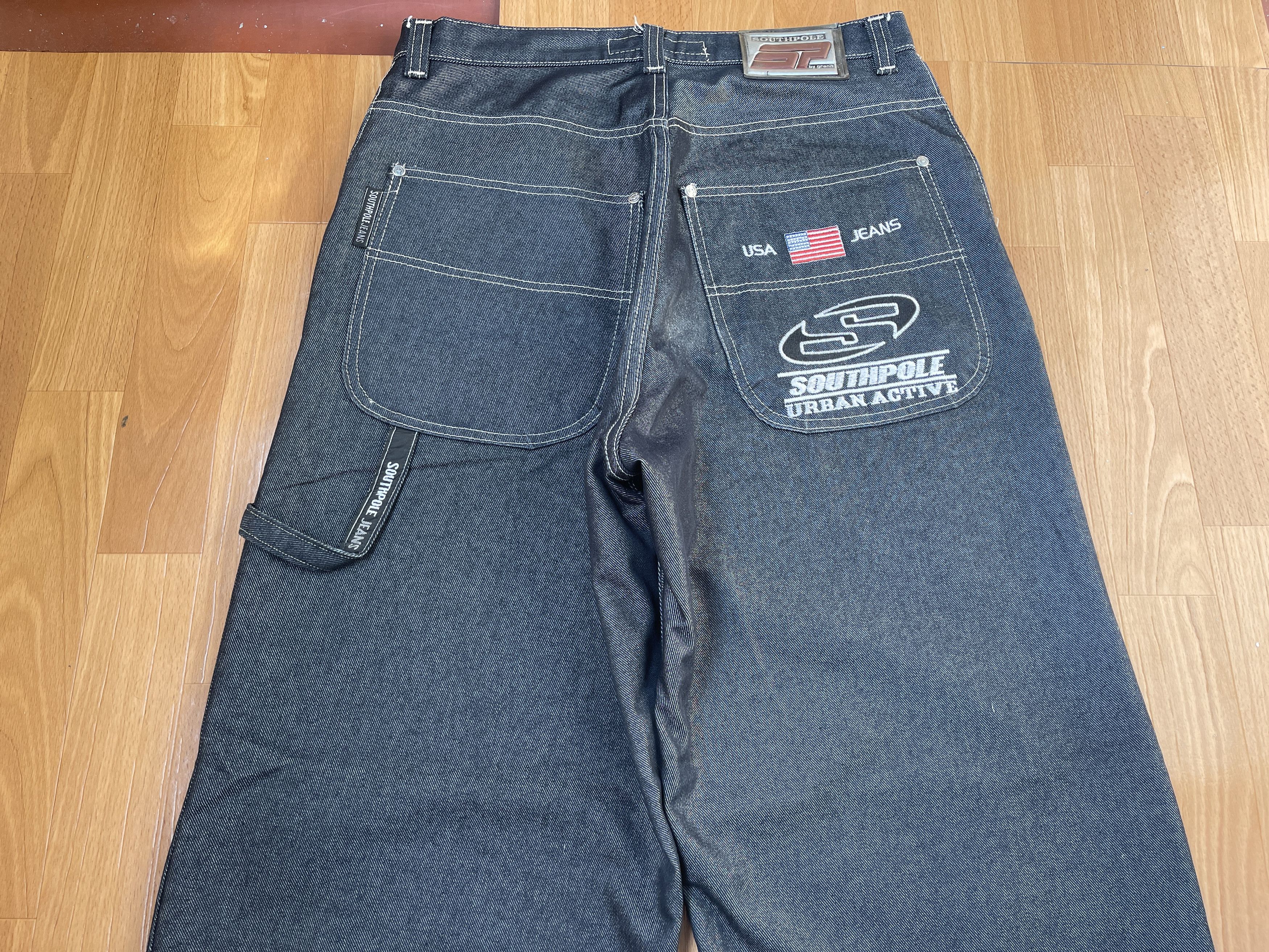 Southpole Southpole jeans, shiny gray silver vintage baggy, 90s Y2K 32 Size US 32 / EU 48 - 3 Thumbnail