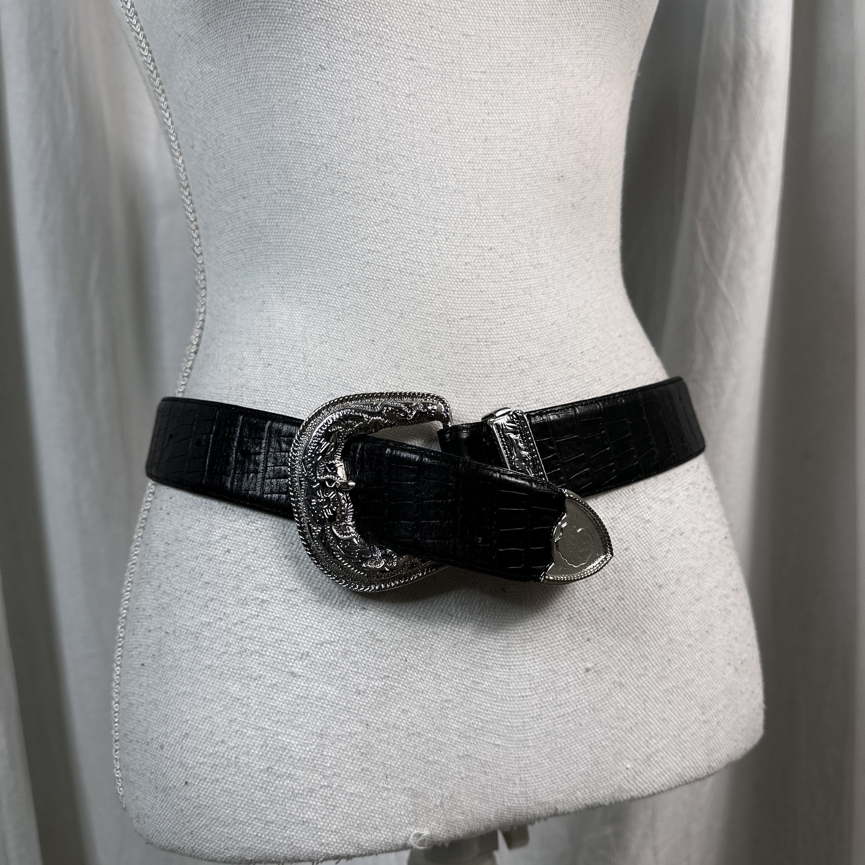 Hugo Boss × Vintage Western Leather Belt Hugo Boss Size ONE SIZE - 3 Thumbnail
