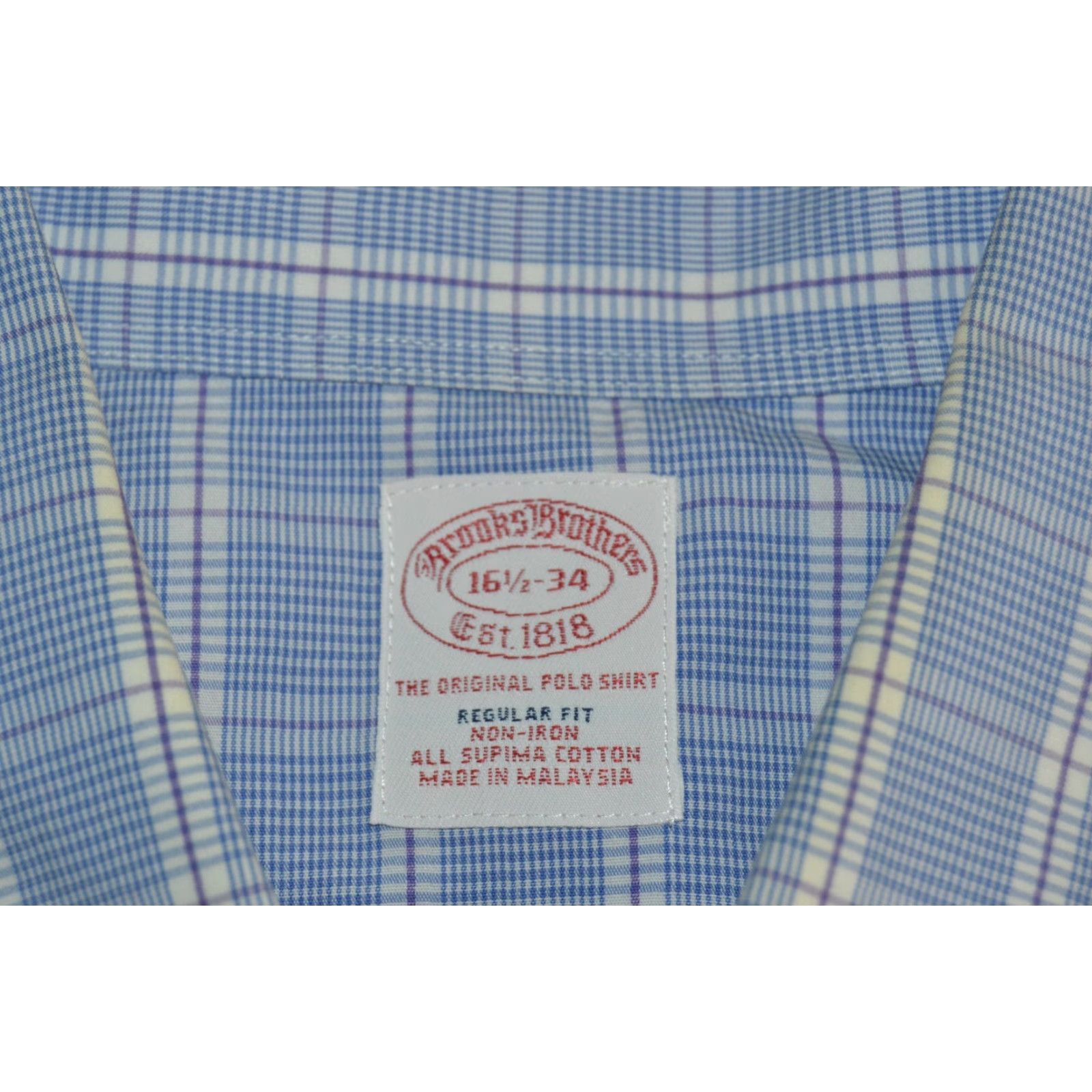 Brooks Brothers Brooks Brothers Dress Shirt Blue Plaid L/S Regular Fit 16.5 / 34 Men Shirts Mens Plaid Button-Down Collar Barrel Cuff Non-Iron All Seasons Vintage: No Size 46R - 3 Thumbnail