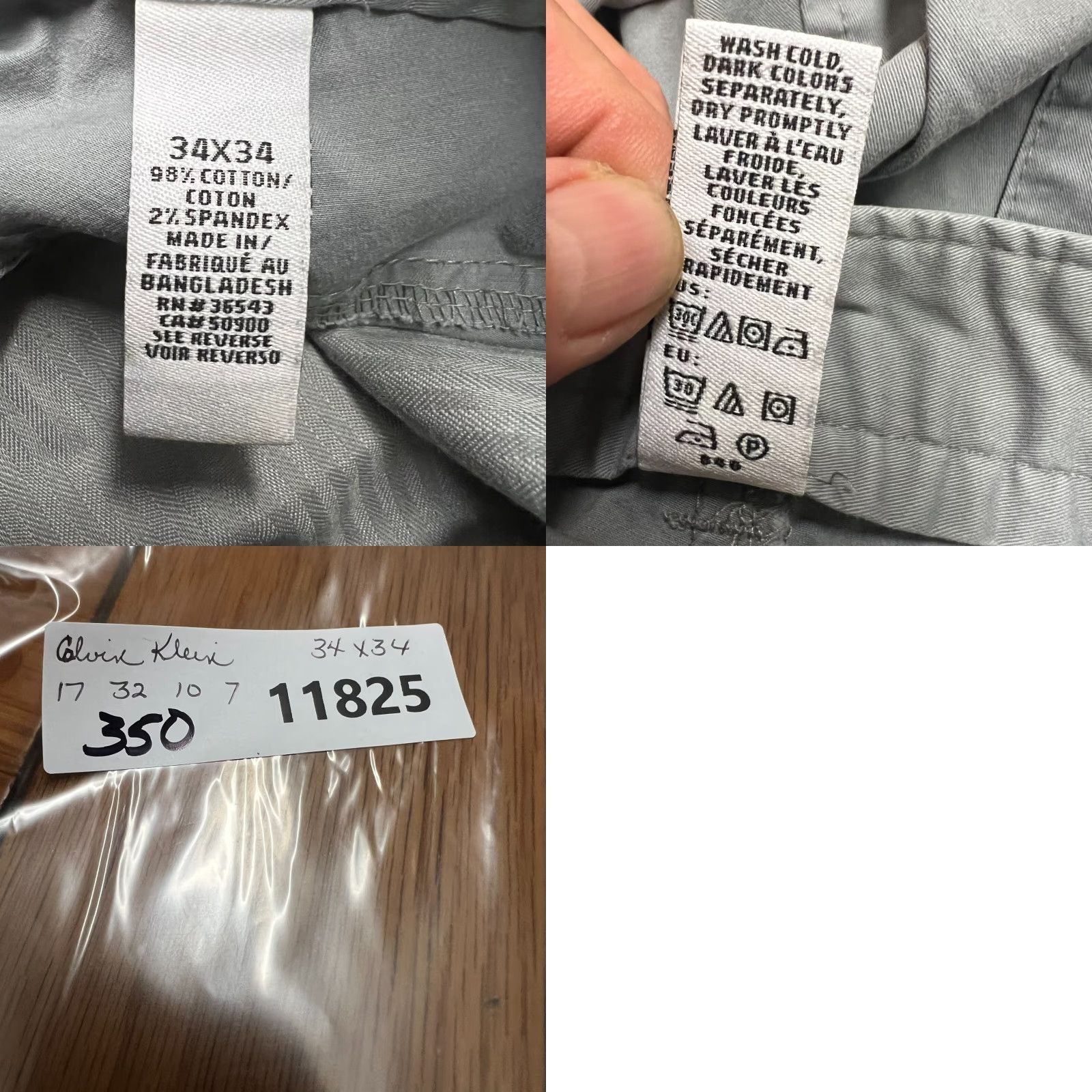 Calvin Klein Calvin Klein Men's Slim Fit Khaki Pants 34x34 Gray Work Casual Business Summer Size US 34 / EU 50 - 8 Thumbnail