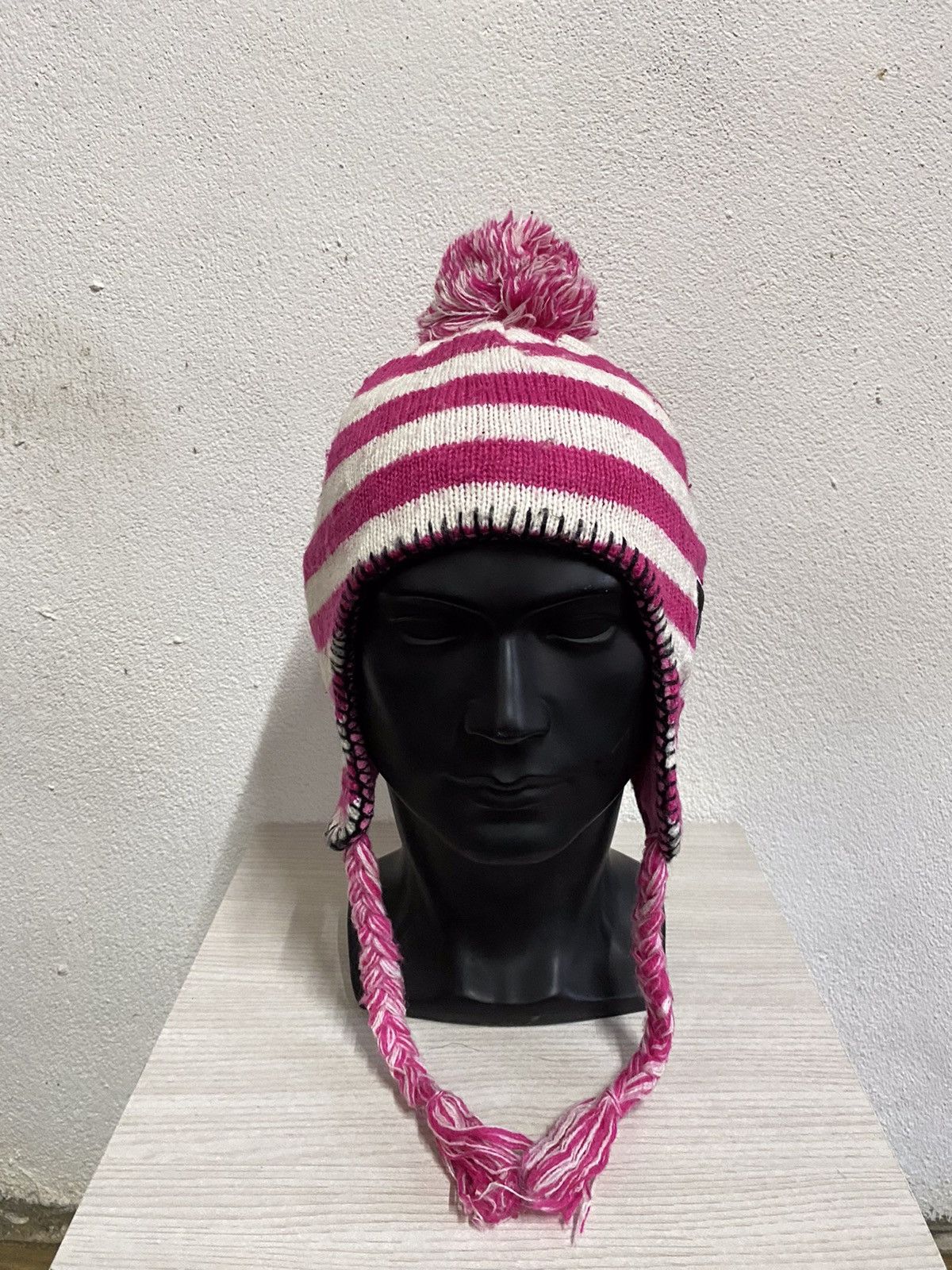 Vintage Barbie Stripe Design Beanie Hat Size ONE SIZE - 2 Thumbnail