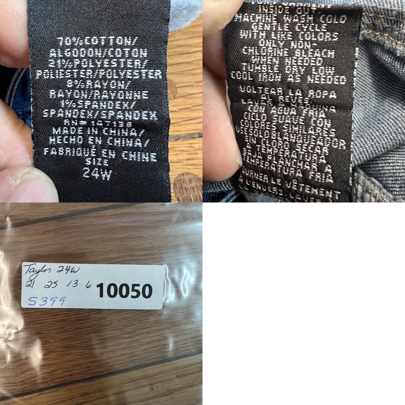 Vintage 1822 Denim Jeans Women's 24W Plus Blue Cropped Cuffed High Rise Stretch Denim Inseam 25 Regular Rise Zip Closure Logo Button Zipper 42 in Waist Size 42" / US 20 - 8 Thumbnail