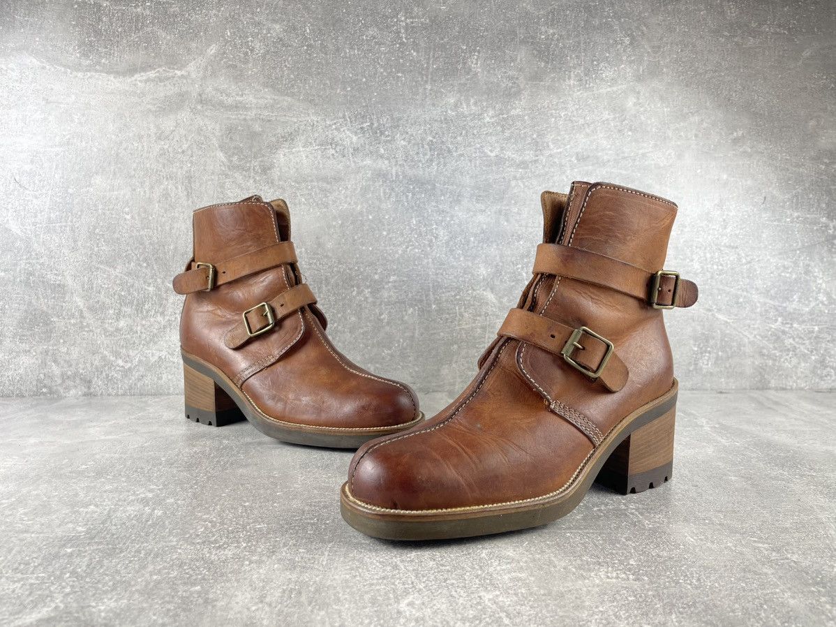VIC MATI Vic Matié Avant Garde Leather Buckle Ankle Boots Brown Size US 8 / IT 38 - 4 Thumbnail
