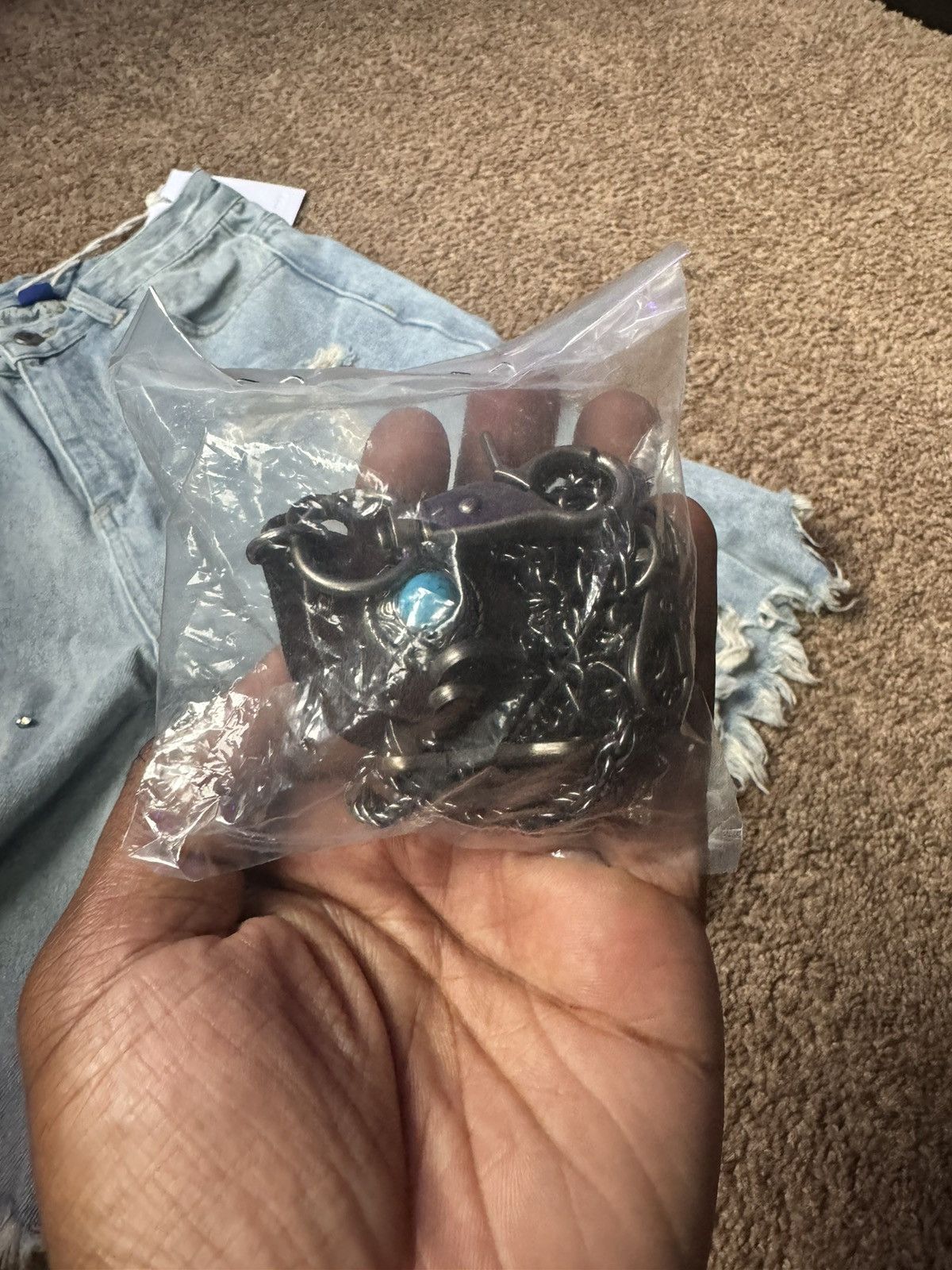 Designer × Vintage Aelfric Eden Rhinestone Application Jorts Size US 26 / EU 42 - 4 Thumbnail