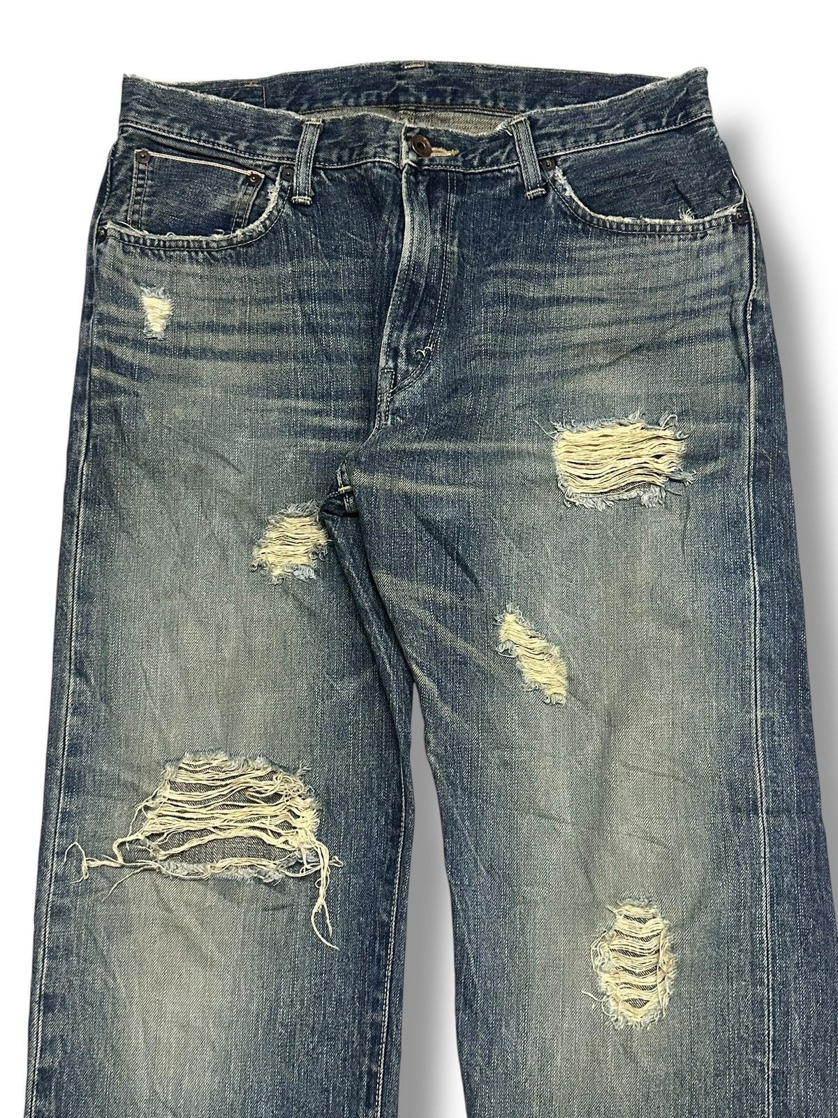 Edwin Edwin 505 Vintage 90's Selvedge Distressed Baggy & Mudwash Size US 33 - 4 Thumbnail