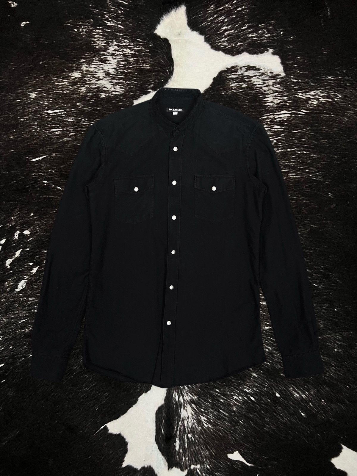 Balmain Balmain FW12 “Eagle Button“ Distressed Western Shirt Size US S / EU 44-46 / 1 - 1 Thumbnail