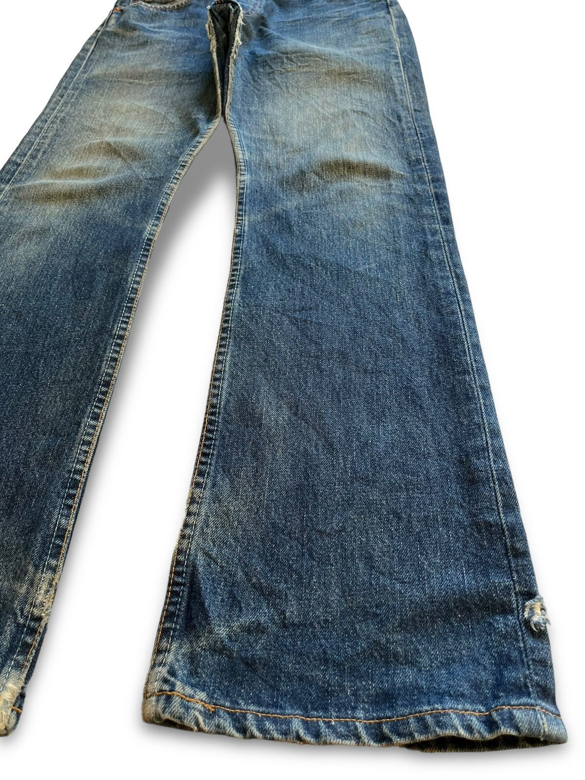 Levi's × Levi's Vintage Clothing UK Vintage 90s Levis 555 Button Fly Blue Wash Flare Jeans Size US 30 / EU 46 - 7 Thumbnail