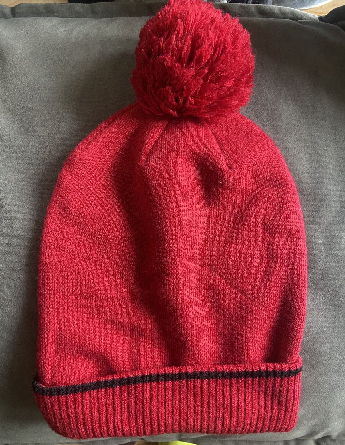 DKNY DKNY Beanie Red Hat Acrylic OS Rib Trim RRP £55 Signature Size ONE SIZE - 2 Thumbnail