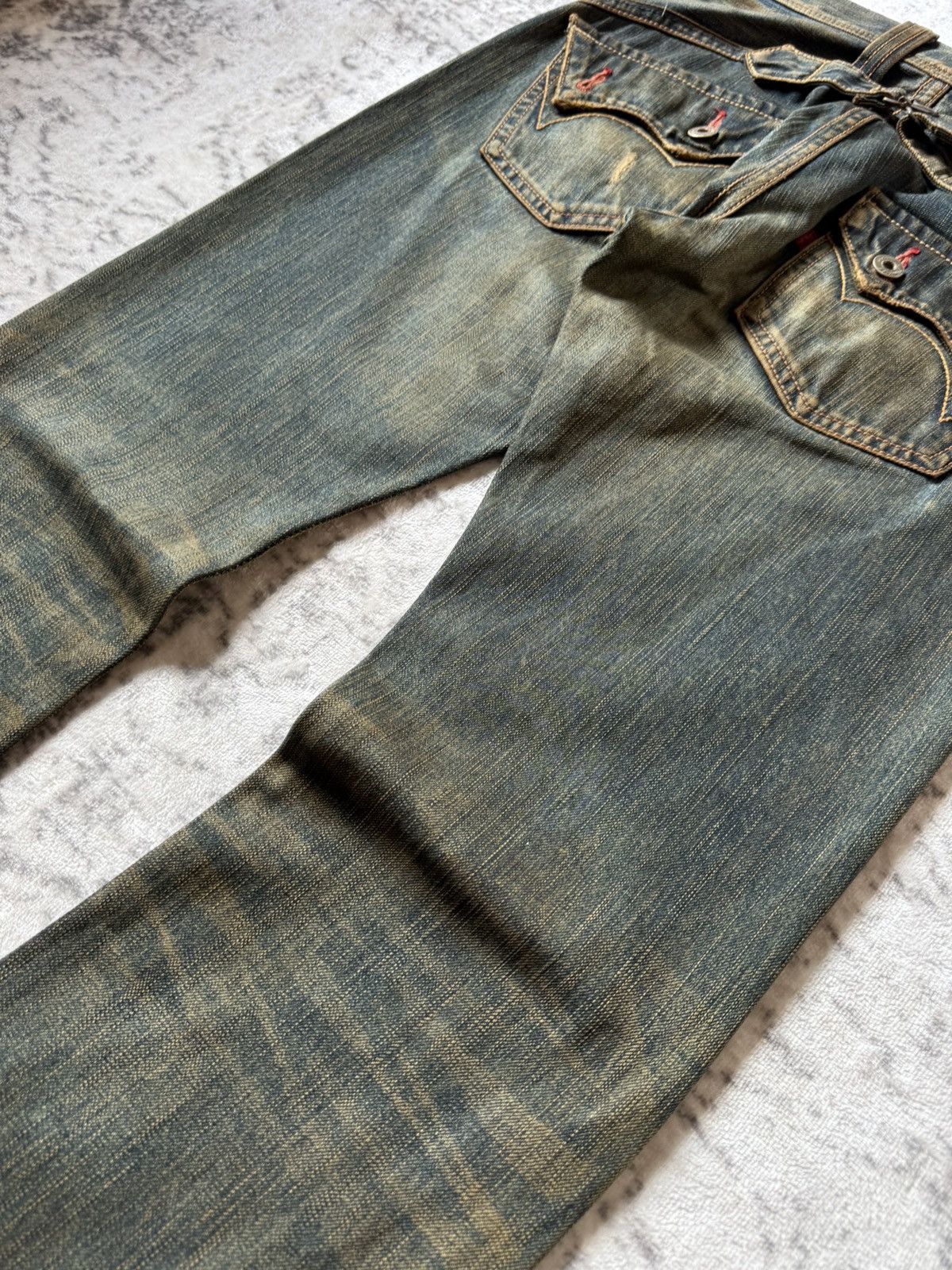 2000s Edwin V-Cut Mudwashed Flare Denim Archive
