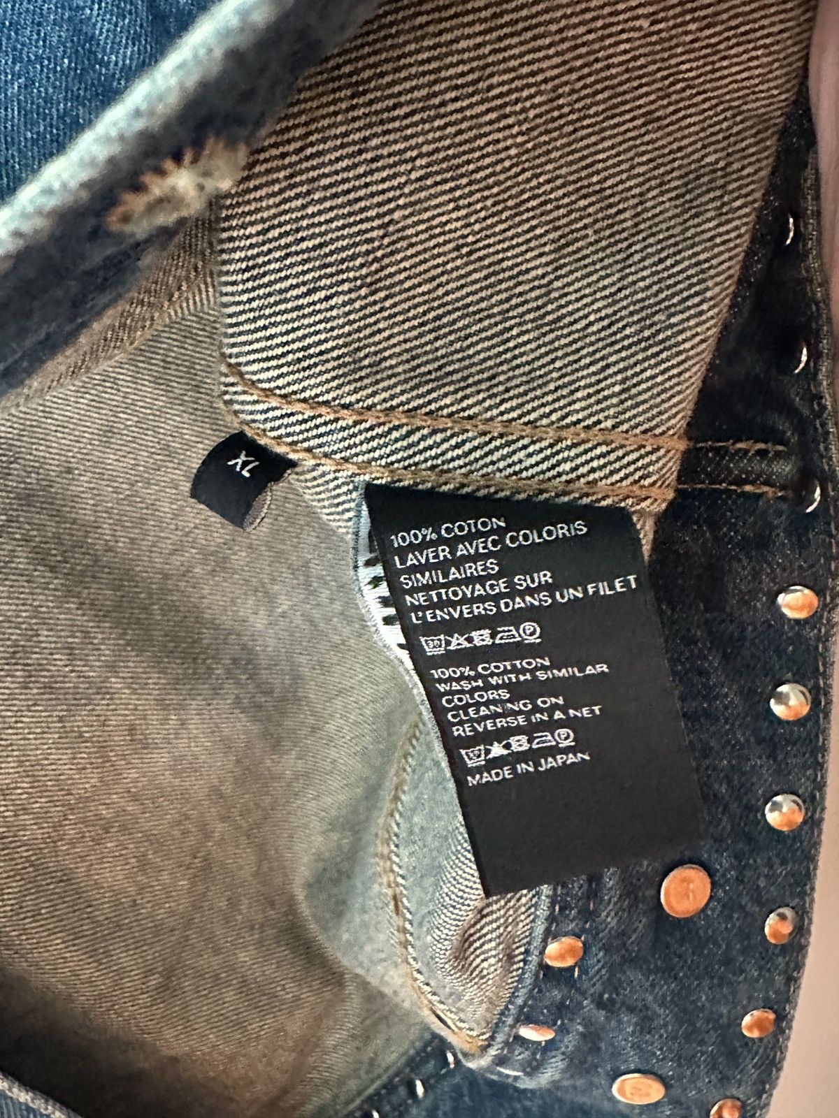 Celine Celine Studded Japanese Denim Jacket $2600 retail Size US XL / EU 56 / 4 - 4 Thumbnail