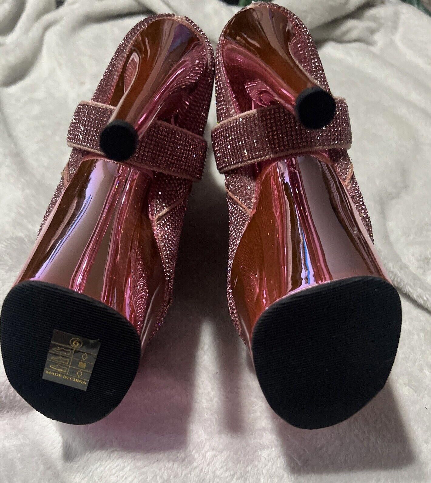 Pleasures 7 Inch Heel Adore Baby Pink Rhinestone Platforms - DAMAGED Size US 6 / IT 36 - 9 Thumbnail