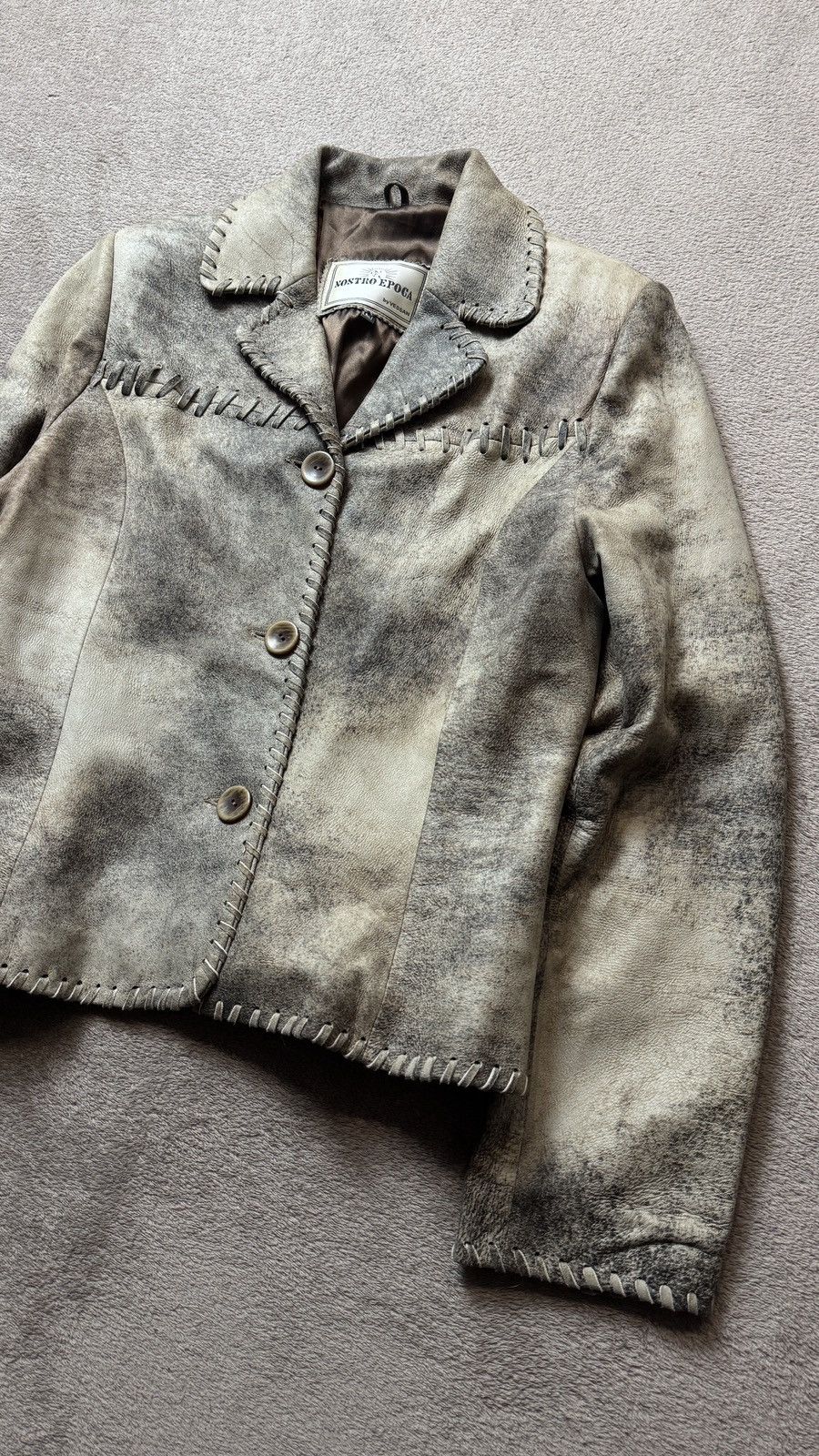 Genuine Leather Lambskin Vera Pelle Blazer Jacket helmut lang ysl gucci Size L / US 10 / IT 46 - 3 Thumbnail