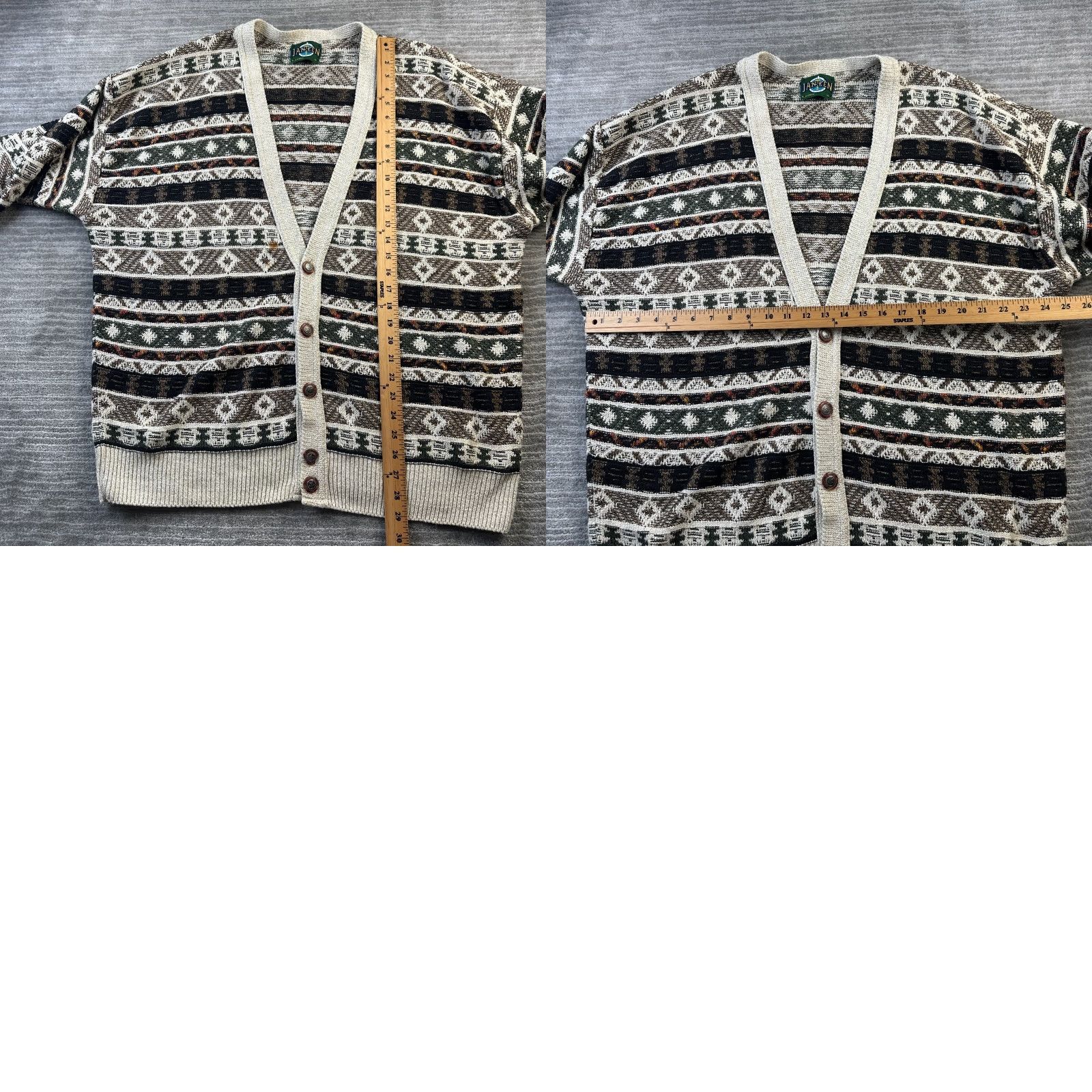 Jantzen VINTAGE Jantzen Sweater Mens XL Beige Cardigan Button Up United States Made Size US XL / EU 56 / 4 - 8 Thumbnail