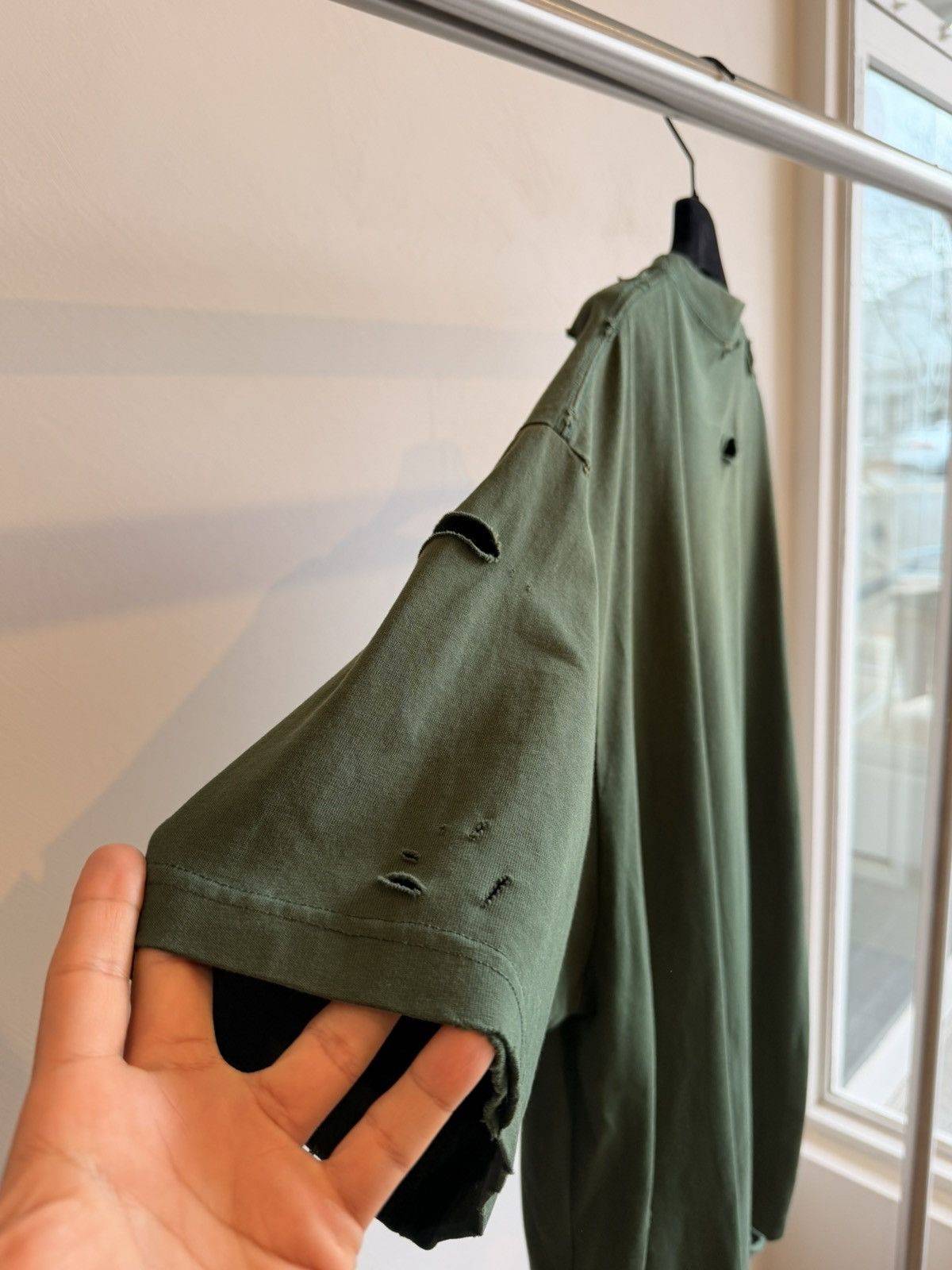Balenciaga NWT Balenciaga Dark Green Caps Destroyed Large Fit Size XS Size US XS / EU 42 / 0 - 8 Thumbnail