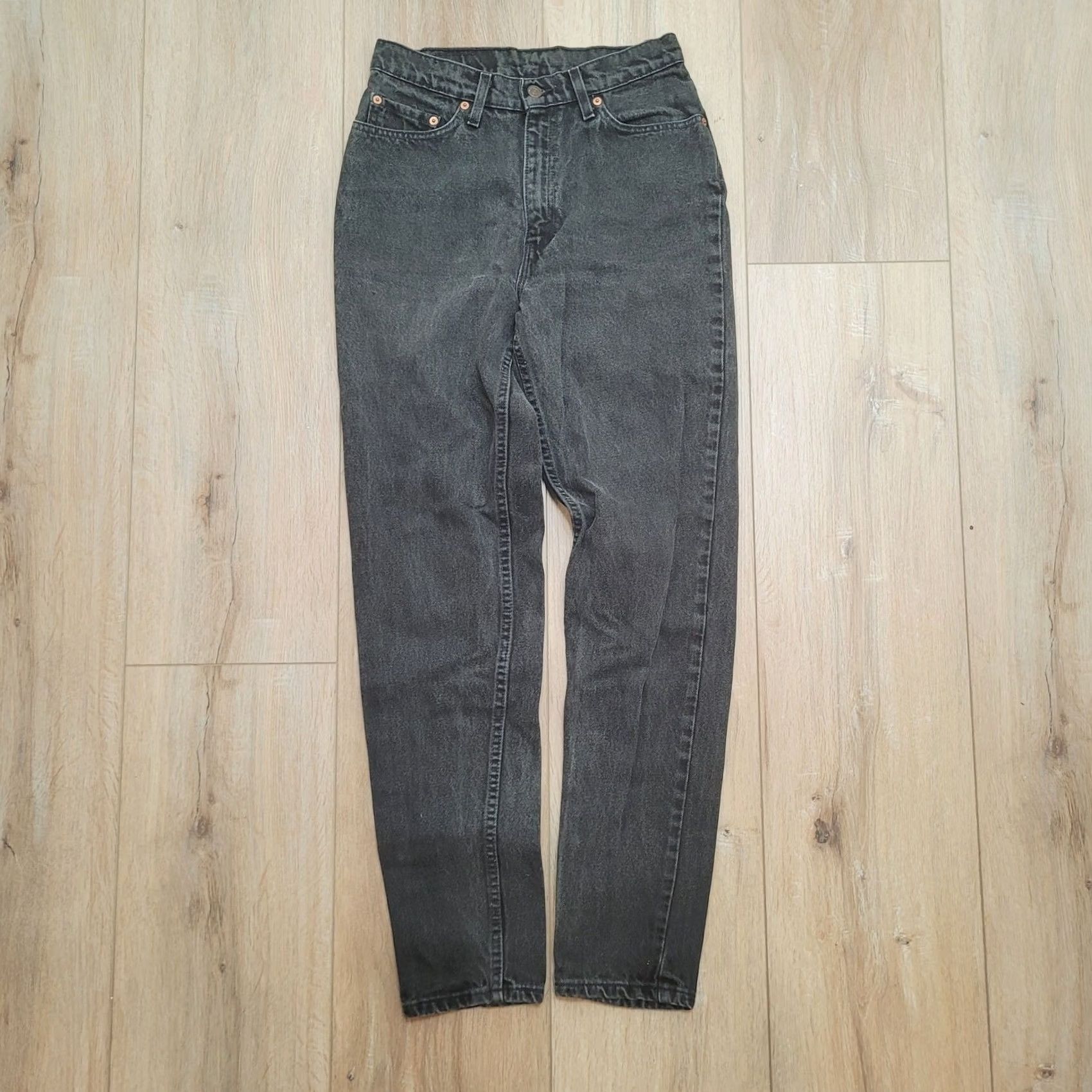 Levi's VINTAGE Levi's 512 Jeans 29 Waist High Rise Slim Fit Mom Jean Black Denim 90s Grunge Womens Size 29" - 2 Thumbnail