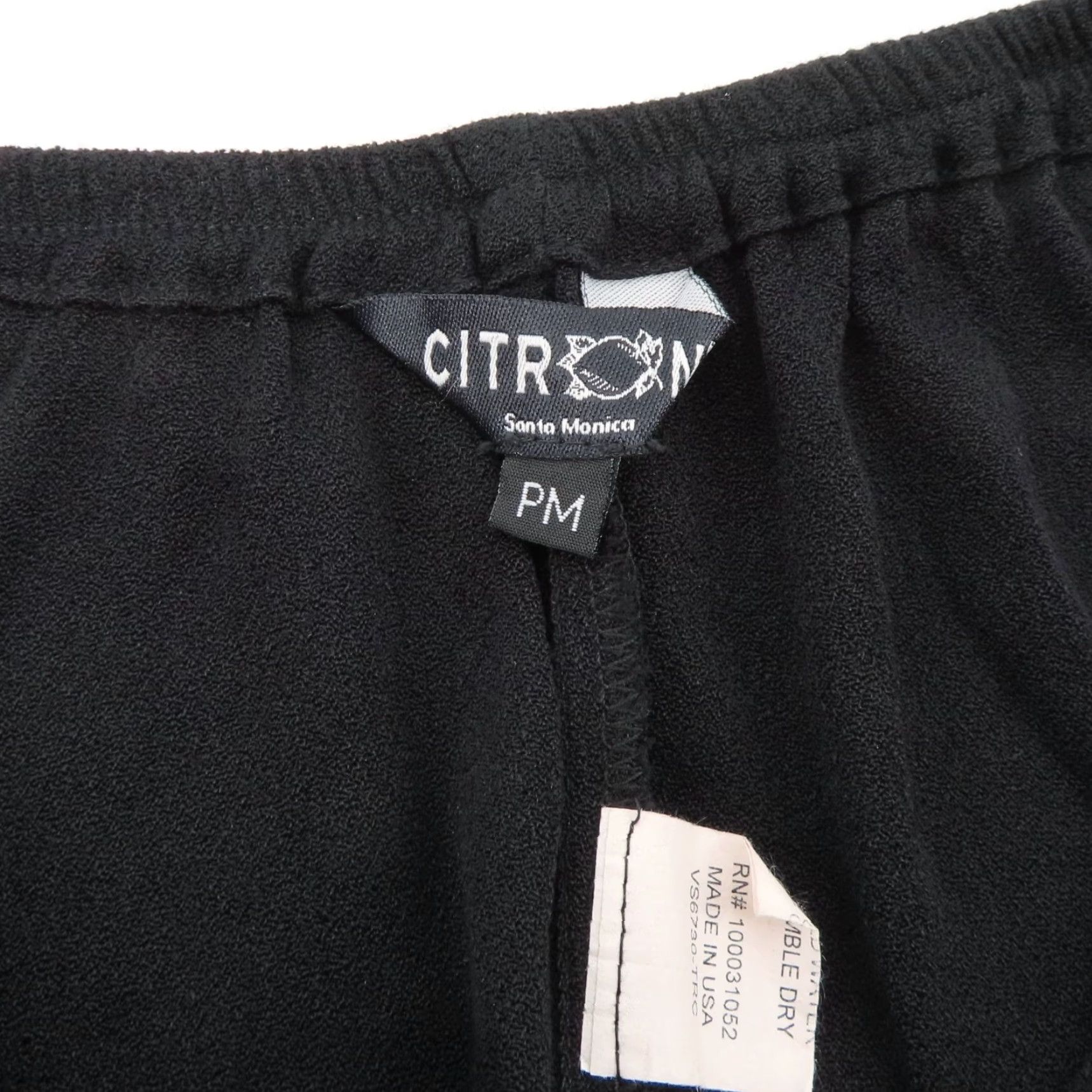 Vintage Citron Santa Monica Pants Womens PM Black Rayon Stretch Waist Flat Front High Rise Ankle Petite Medium Relaxed Casual Vintage No Size 32" / US 10 / IT 46 - 5 Thumbnail
