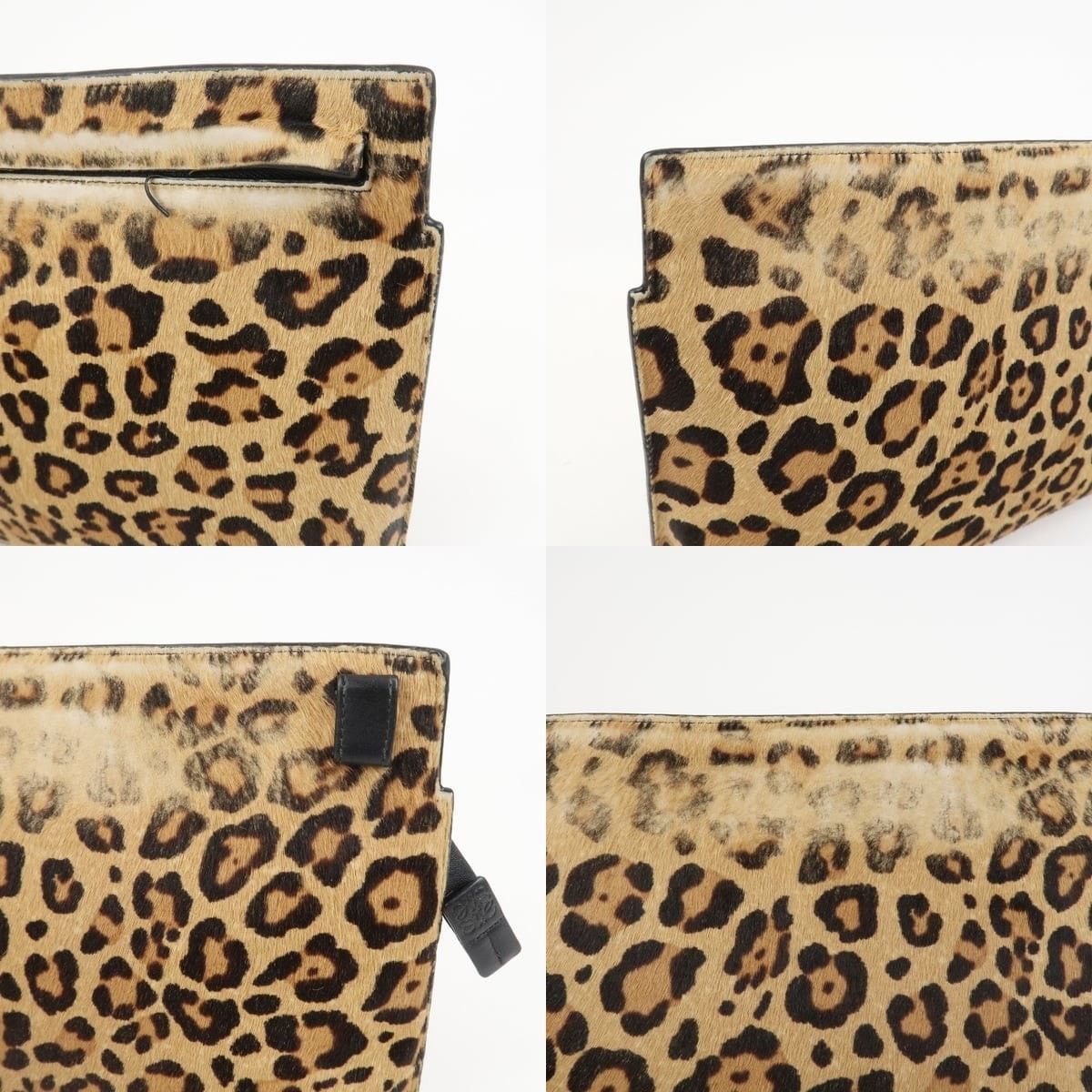 Loewe Loewe Anagram Calf Hair Clutch Brown Size ONE SIZE - 5 Thumbnail
