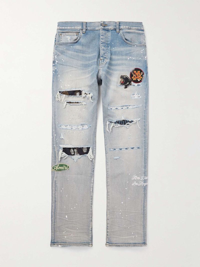 Amiri oc11z0126 Skinny-Fit Distressed Paint-Splattered Jeans Size US 36 / EU 52 - 1 Thumbnail