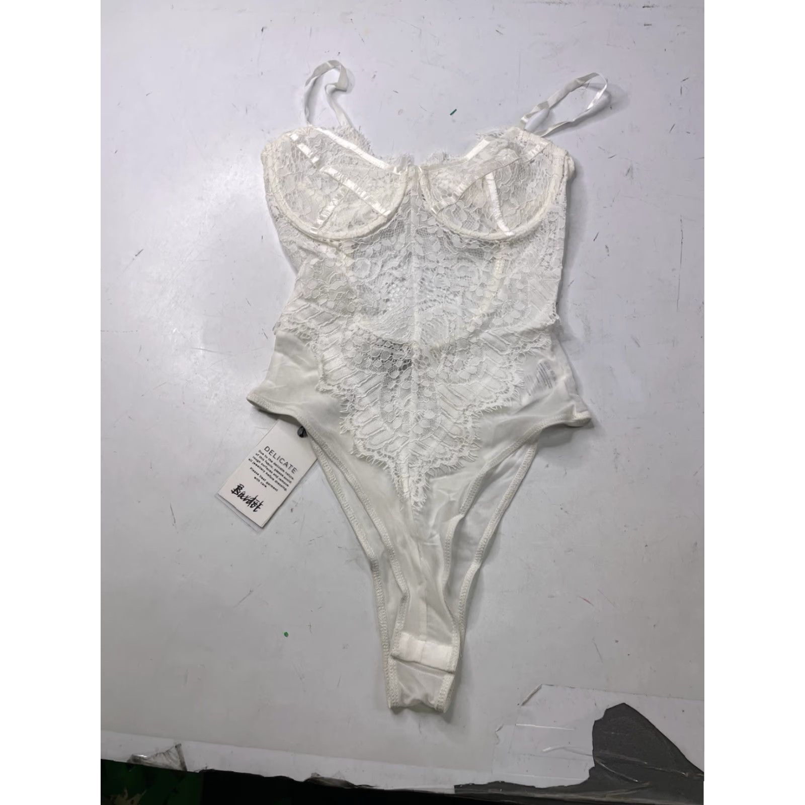Vintage Bardot Bodysuit in WHITE Size 4 XS NEW With Tags One Piece Women Lingerie Size S / US 4 / IT 40 - 2 Thumbnail
