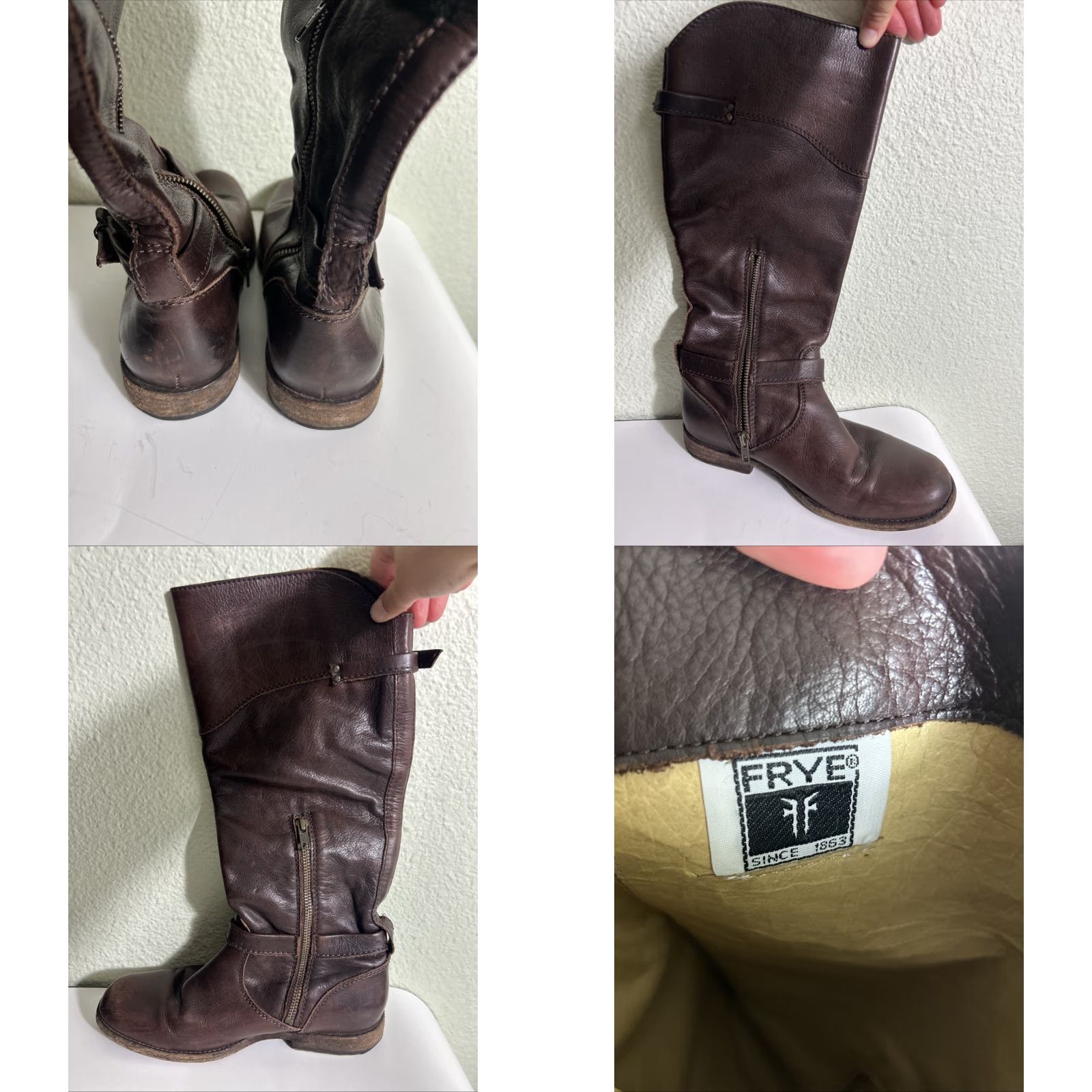 Frye Frye Boots Knee-High Brown Leather Pull On 8B Women’s Shaft Knee-High Casual, Workwear, Party/Cocktail, Business Size US 8 / IT 38 - 9 Thumbnail