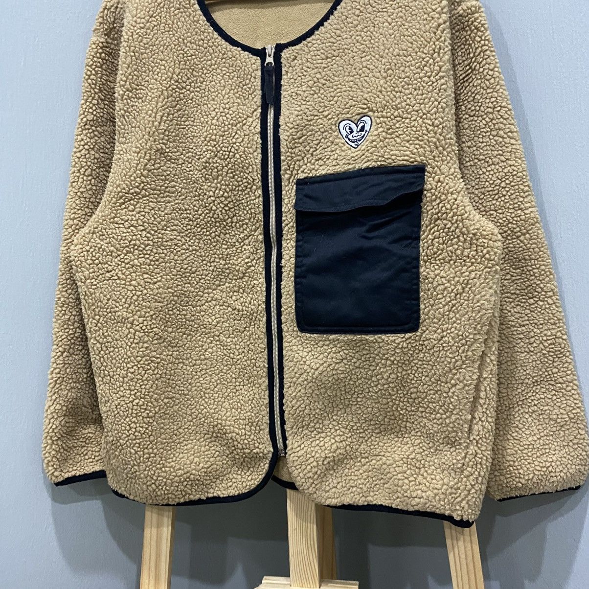 Keith Haring Keith Haring Pop Art Sherpa Fleece Jacket Camel L Size US M / EU 48-50 / 2 - 4 Thumbnail
