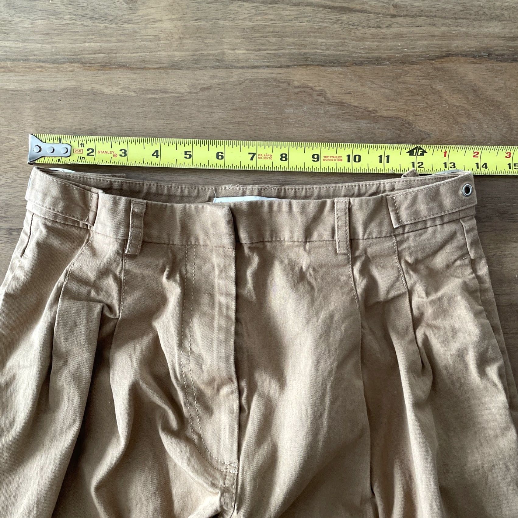 Abercrombie & Fitch Abercrombie & Fitch Pants Womens 27x27 Tan High Rise Cinch Waist Wide Leg Chino Penny Pleated Pockets Retro City Boho Office Casual Workwear Size 27" / US 4 / IT 40 - 6 Thumbnail