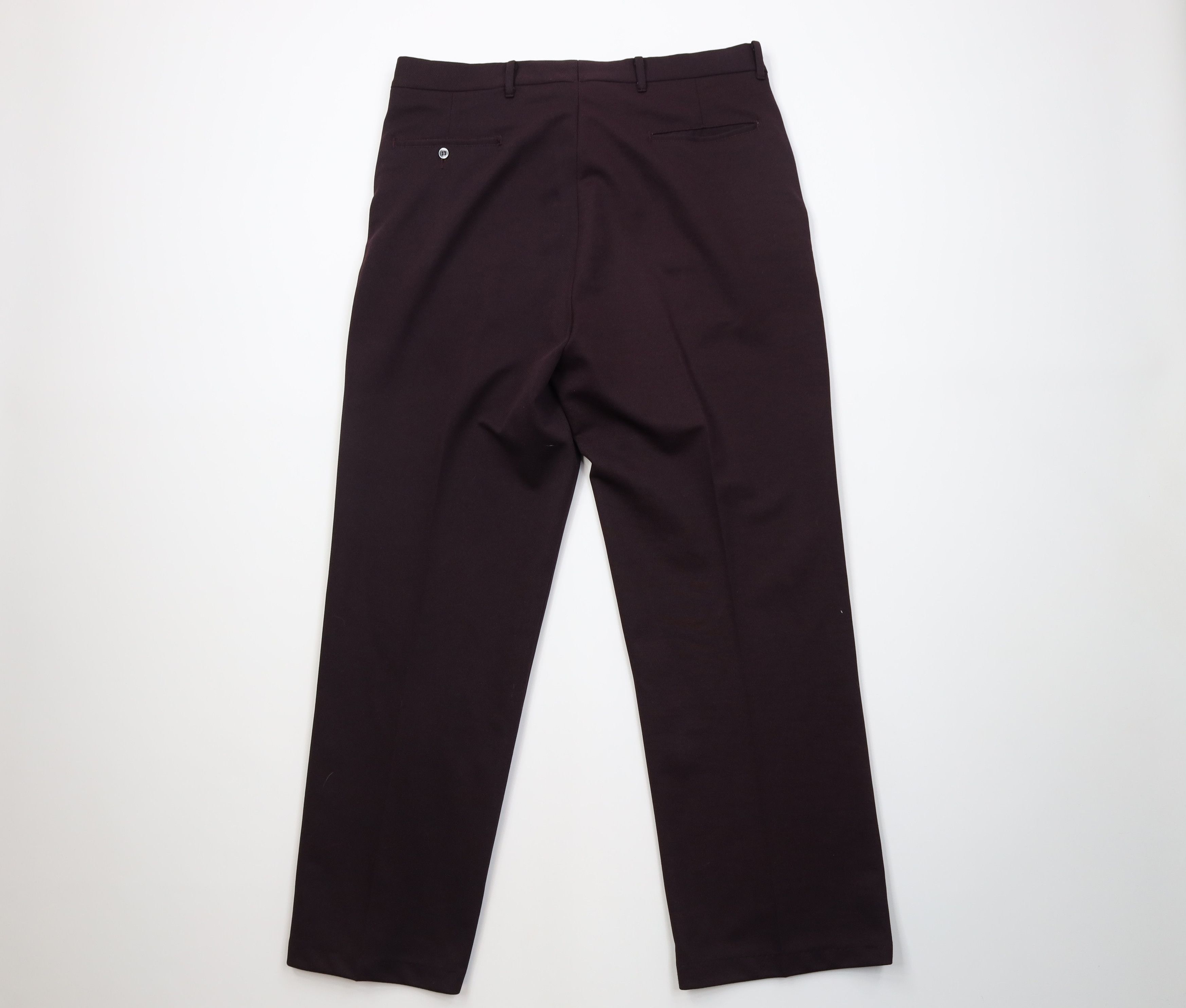 Vintage Vintage 70s Streetwear Flared Wide Leg Chino Pants Purple Size US 34 / EU 50 - 7 Thumbnail