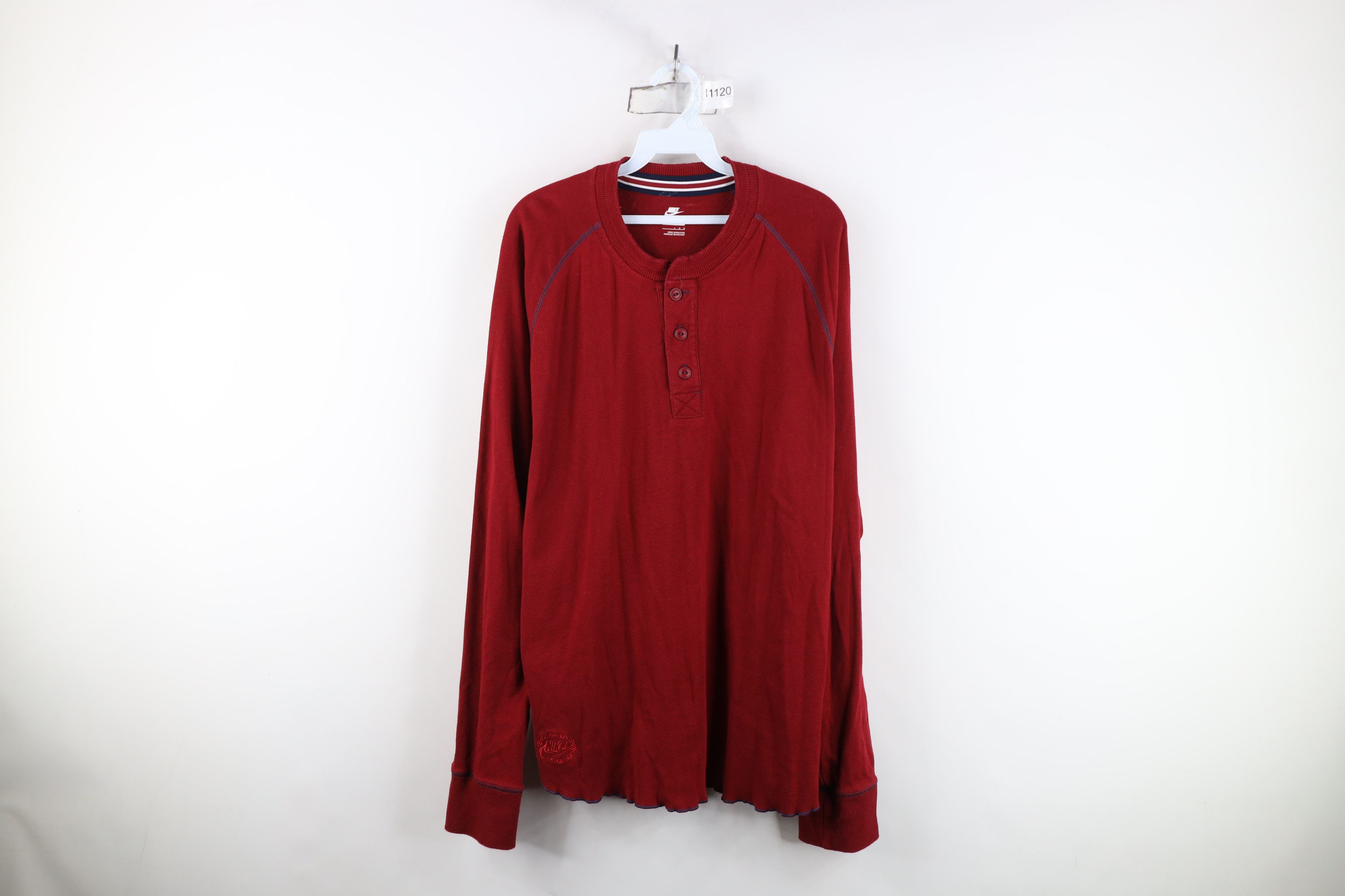 Nike Vintage Y2K Nike Ribbed Knit Long Sleeve Henley T-Shirt Size US L / EU 52-54 / 3 - 1 Thumbnail