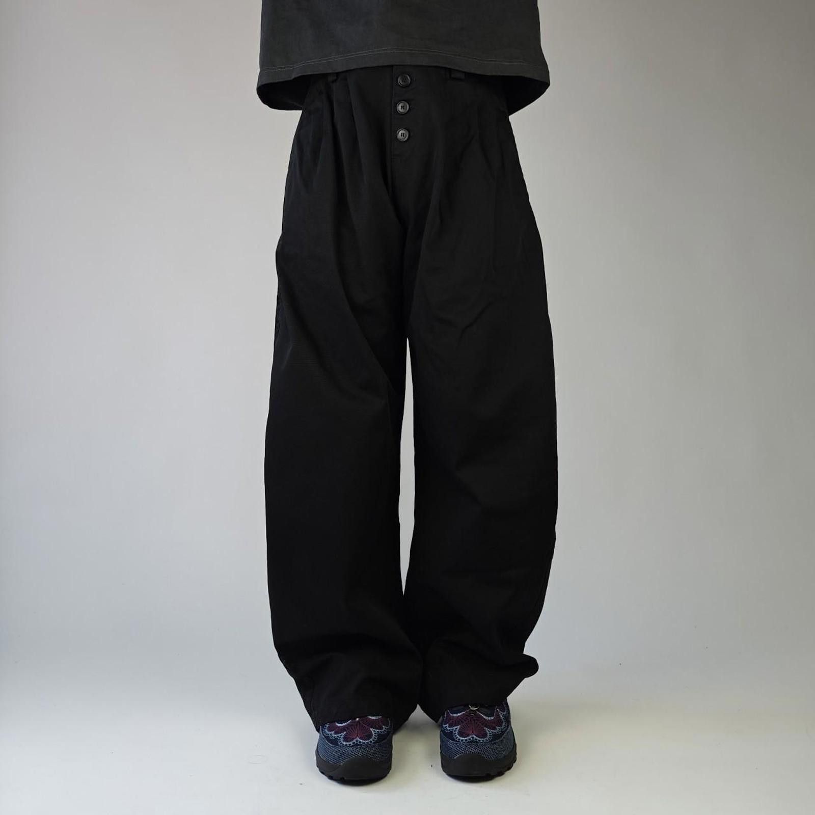 Other Black Wide Leg Button-Up Trousers Size US 34 / EU 50 - 1 Thumbnail