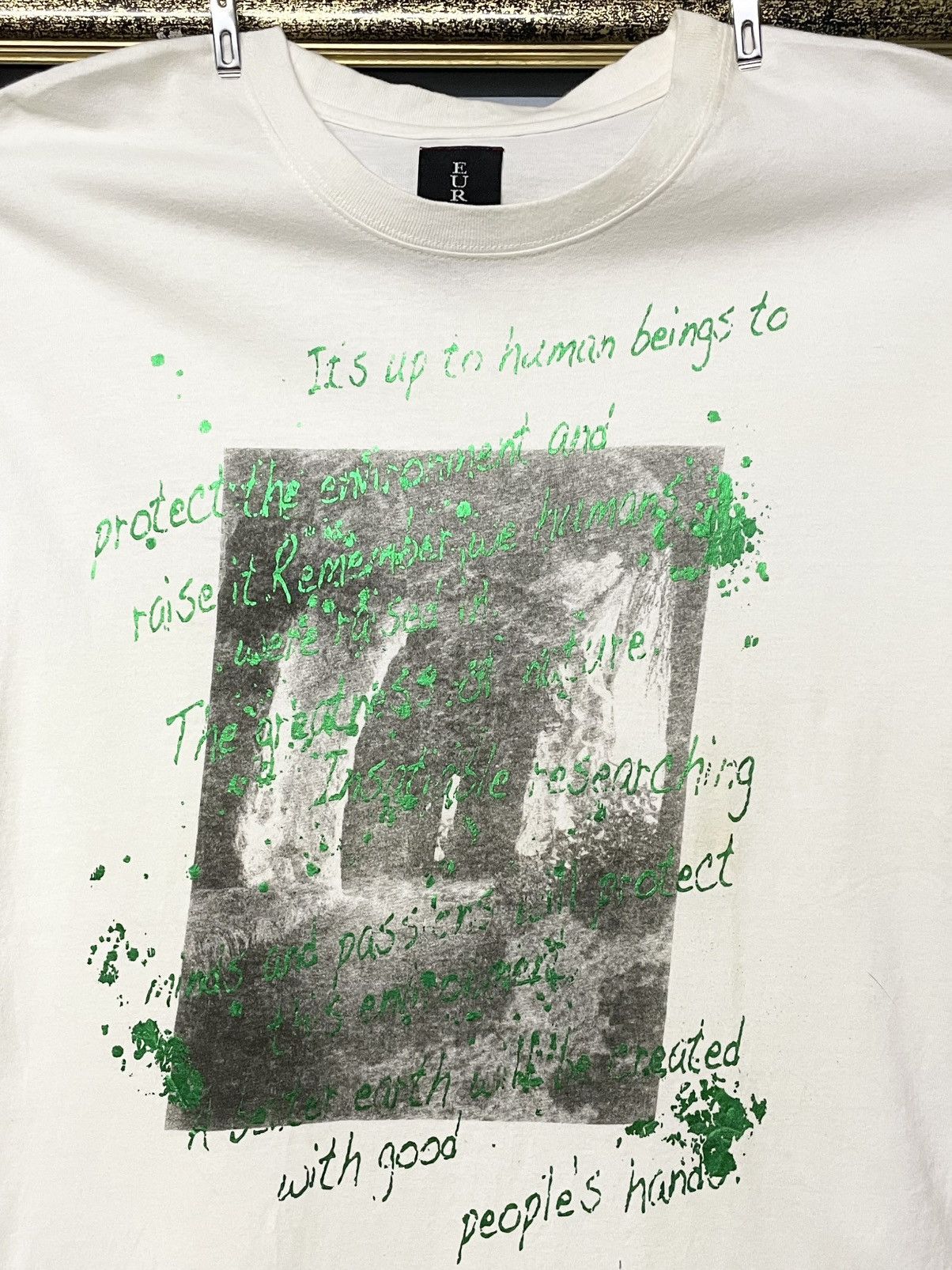 Japanese Brand Vintage 1990s Japan Designer Euroyal Poem Quotes Art Tshirt Size US L / EU 52-54 / 3 - 3 Thumbnail