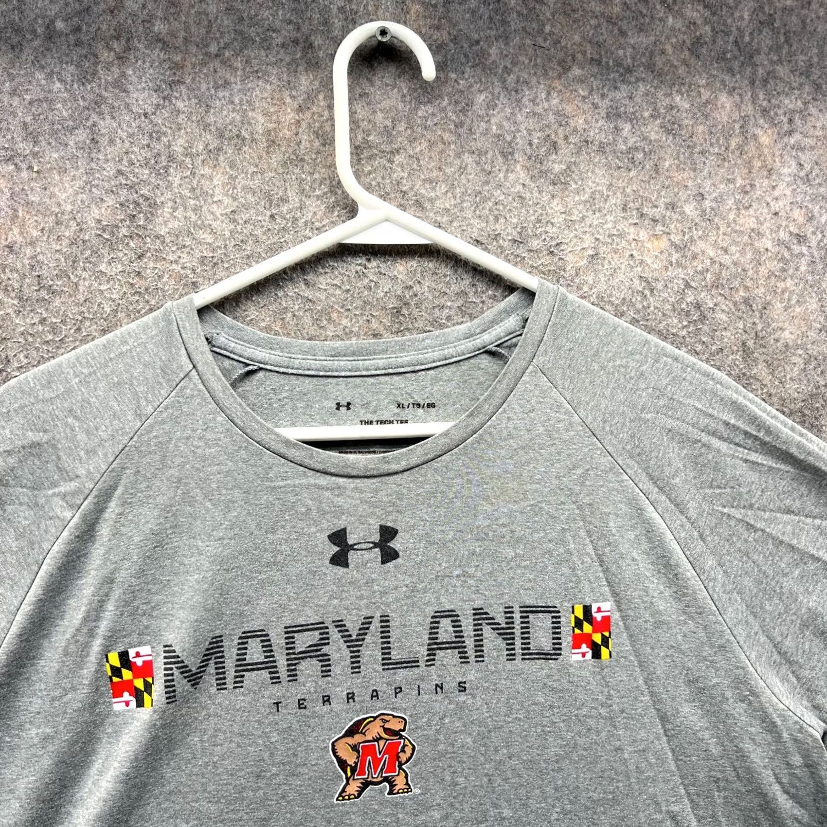 Under Armour VINTAGE Under Armour Shirt Mens XL Gray Crewneck Tech Tee Maryland Terrapins Football Size US XL / EU 56 / 4 - 3 Thumbnail