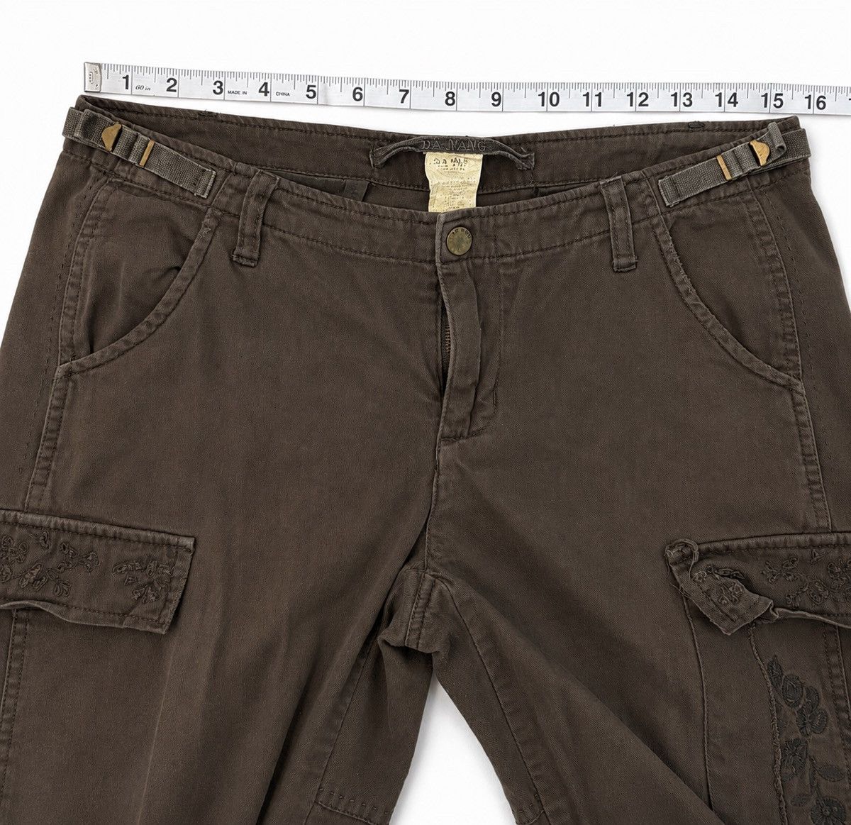 Other Da-Nang Embroidered Cargo Pants | Y2K Military Boho Style Size 28" / US 6 / IT 42 - 4 Thumbnail