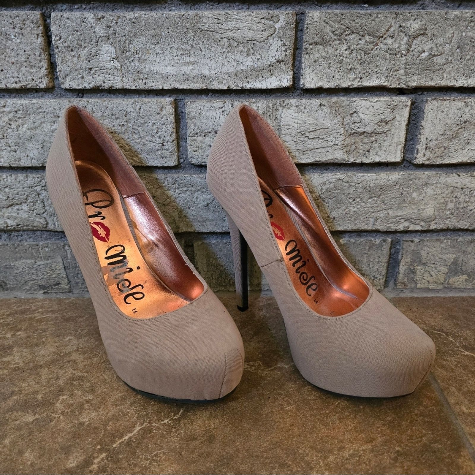 Other Nude | PROMISE | Textured Heels Size US 8 / IT 38 - 1 Thumbnail